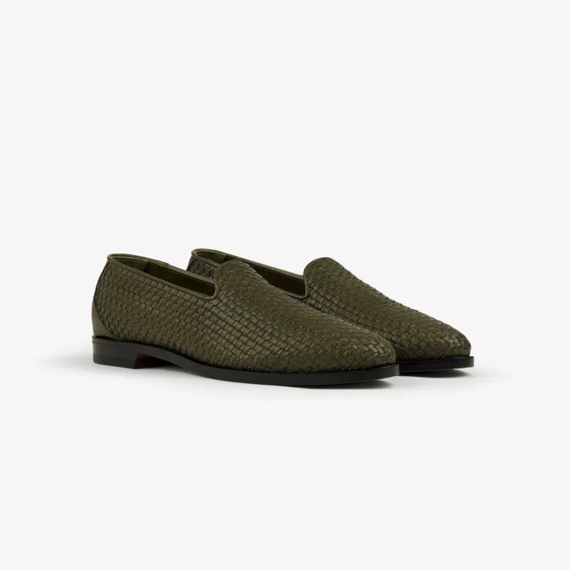 Leather Raffia Loafer made by Aime Leon Dore