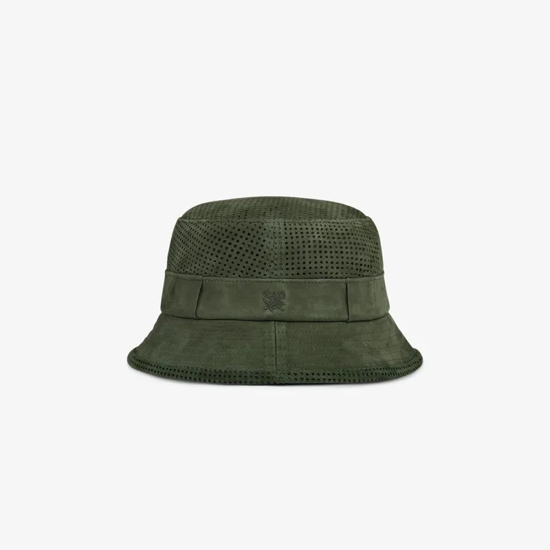 Perforated Suede Bucket Hat made by Aime Leon Dore