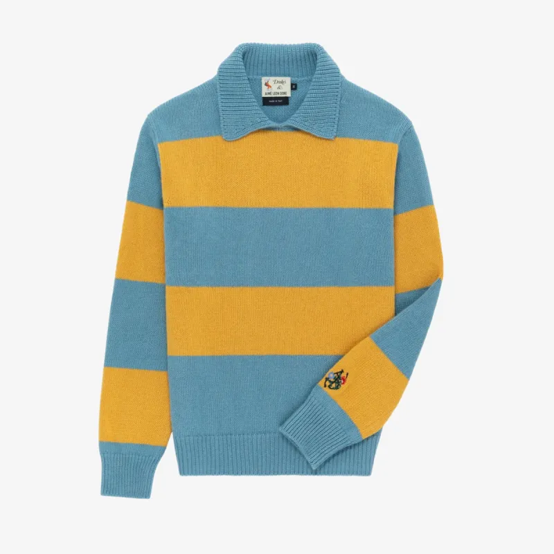 ALD / Drake's Striped Integral Collar Sweater sold by Aime Leon Dore