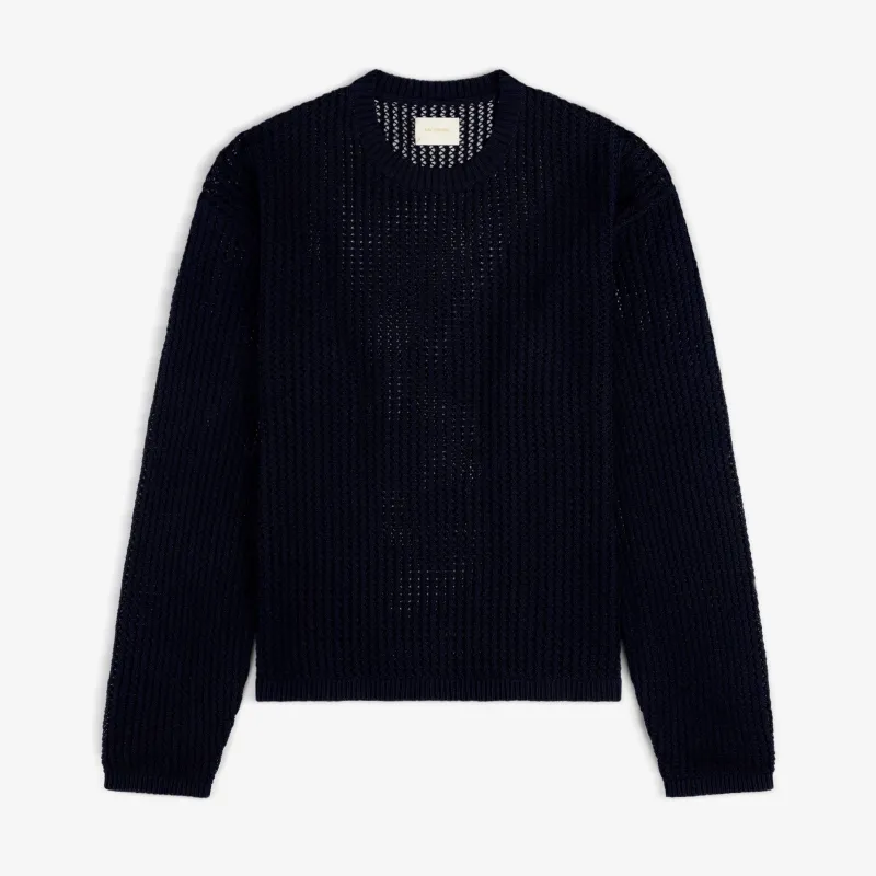 Cotton Eyelet Crewneck Sweater made by Aime Leon Dore