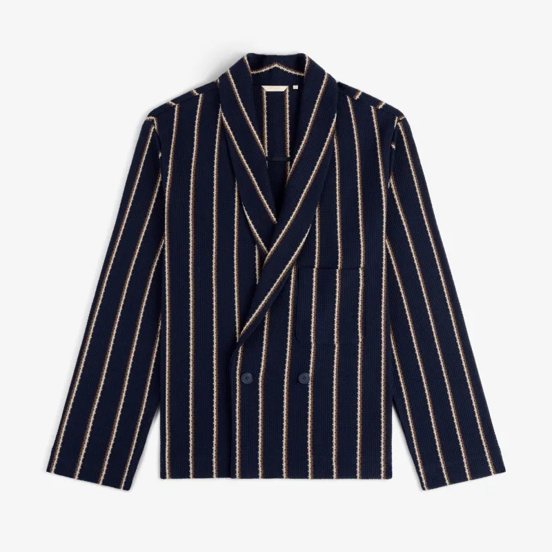 Striped Jacquard Shawl Collar Jacket made by Aime Leon Dore
