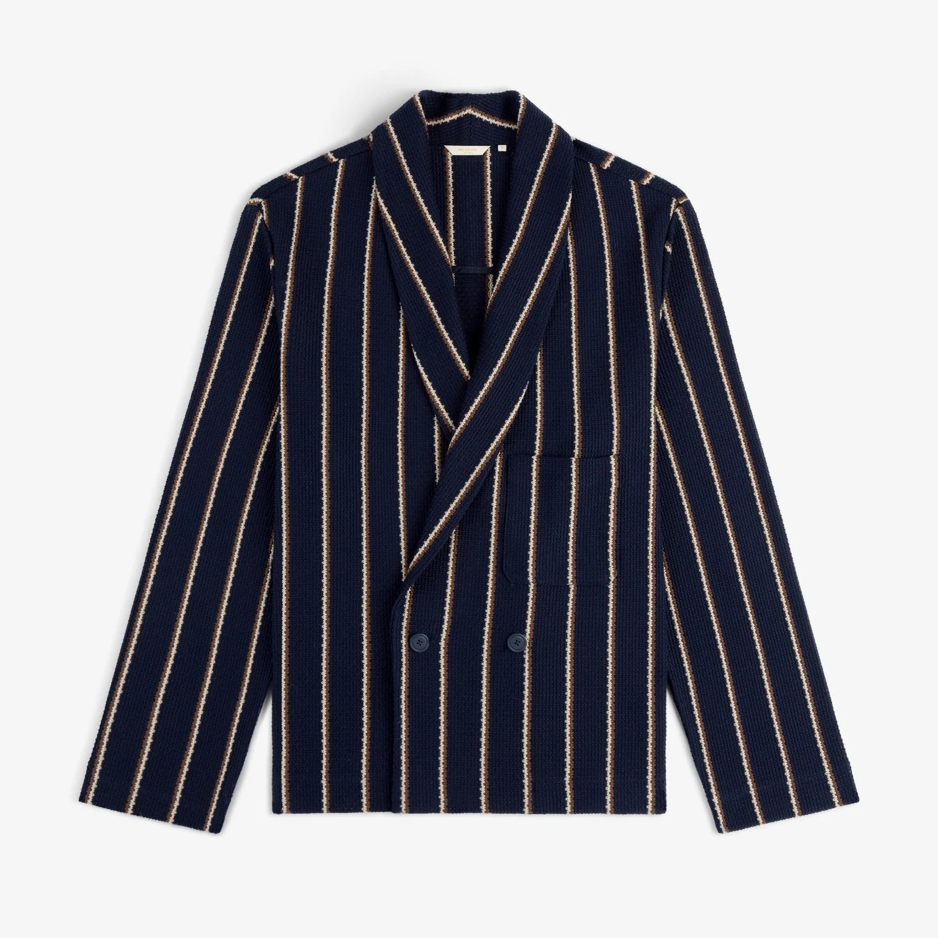 Striped Jacquard Shawl Collar Jacket sold by Aime Leon Dore
