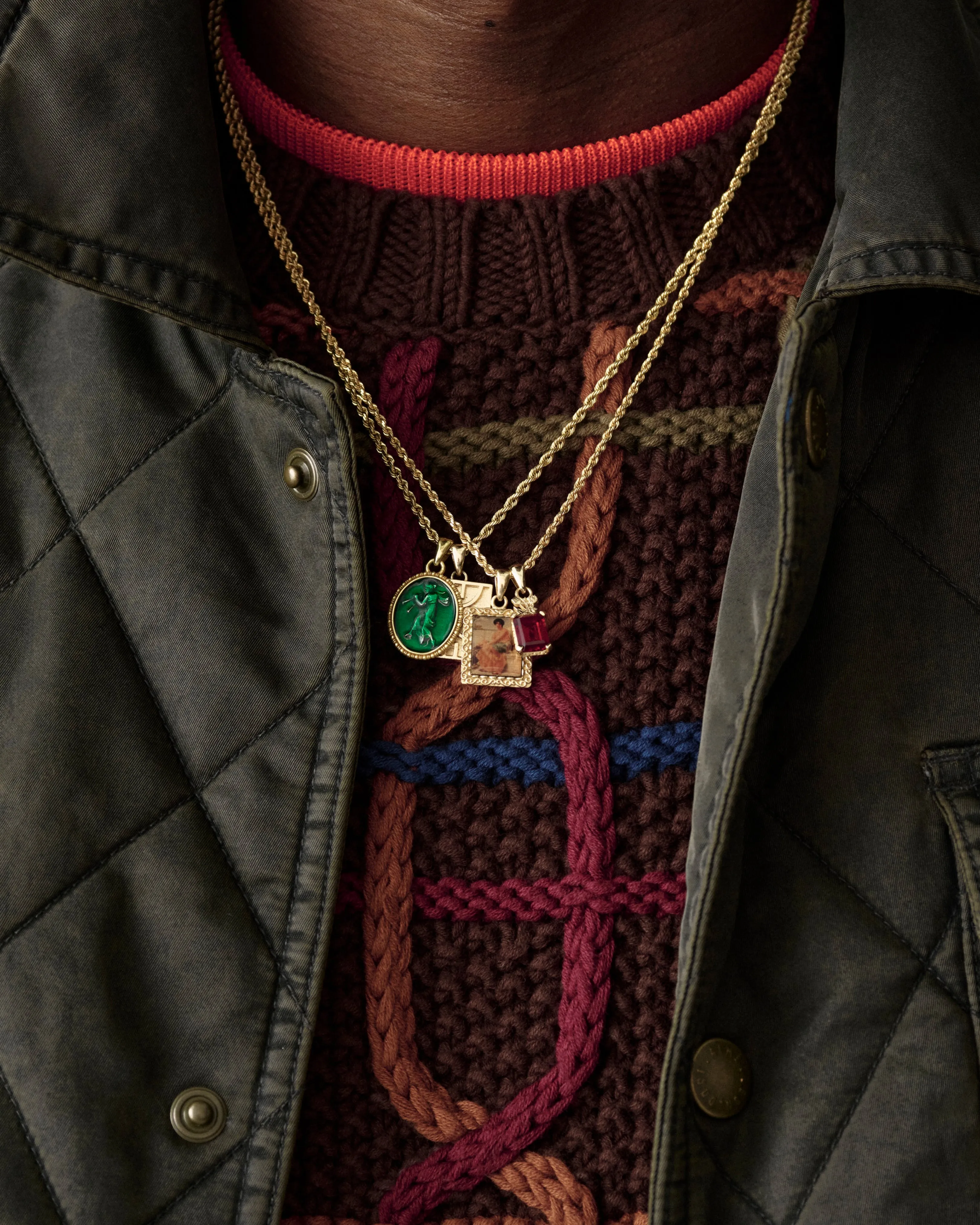 14Kt Gold Crest Gemstone Pendant sold by Aime Leon Dore product image thumbnail 3