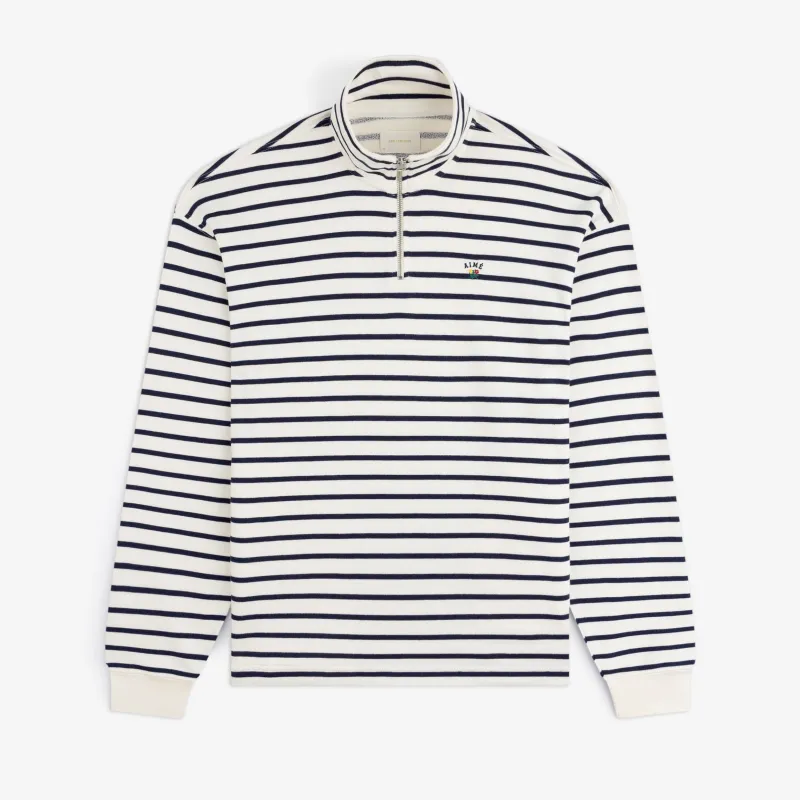 Striped Crest Quarter Zip made by Aime Leon Dore