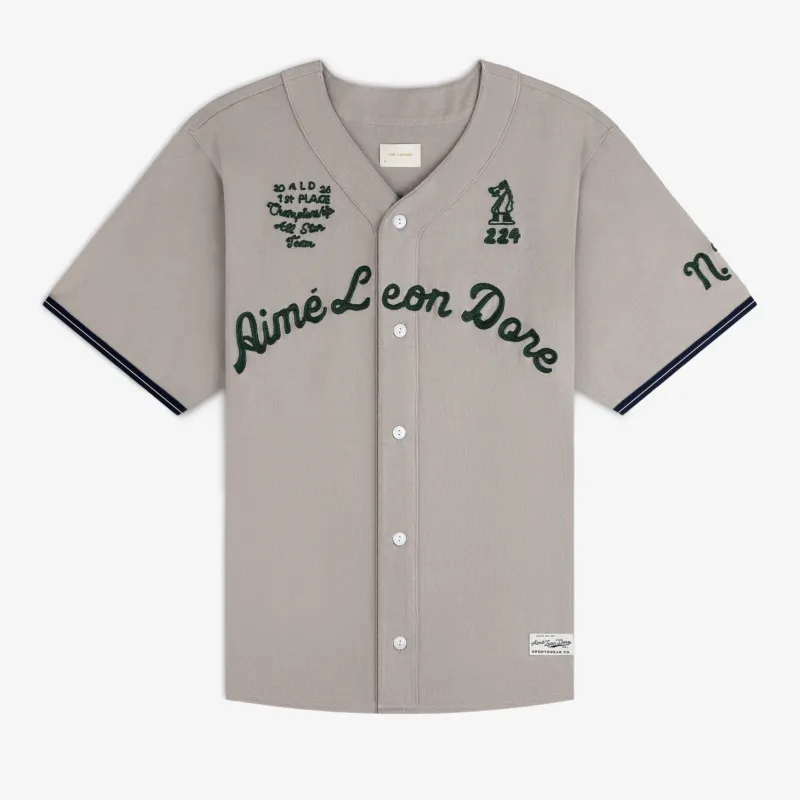Mulberry Chainstitch Baseball Jersey made by Aime Leon Dore