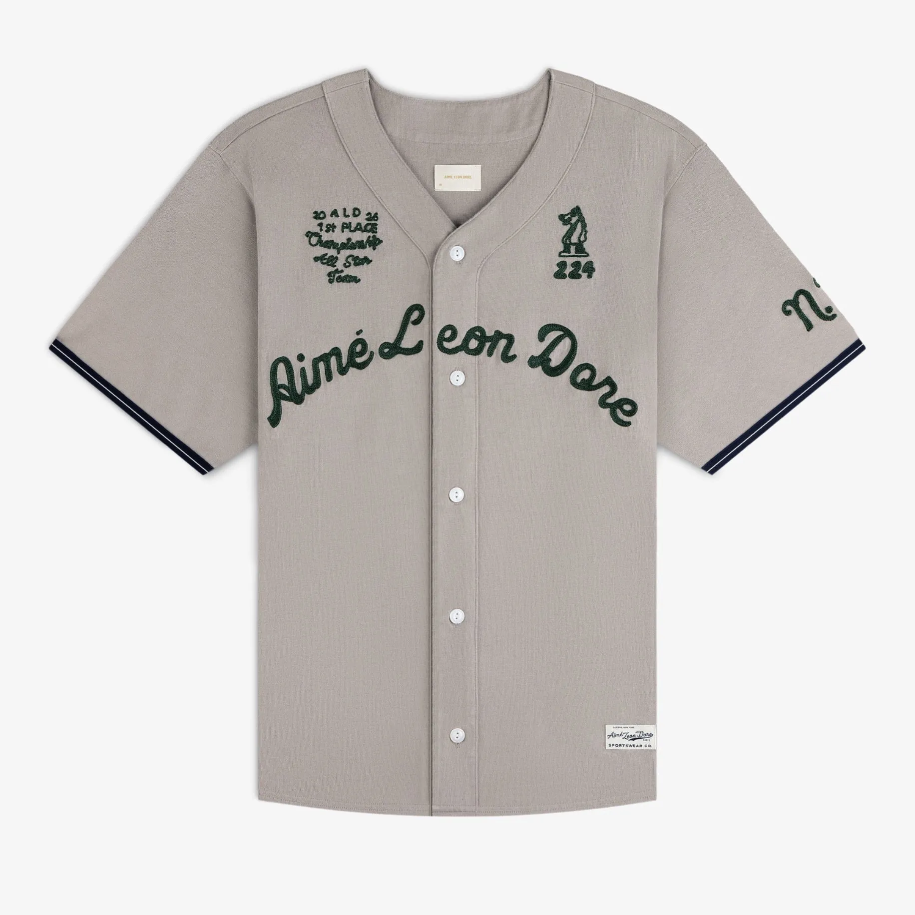 Mulberry Chainstitch Baseball Jersey sold by Aime Leon Dore