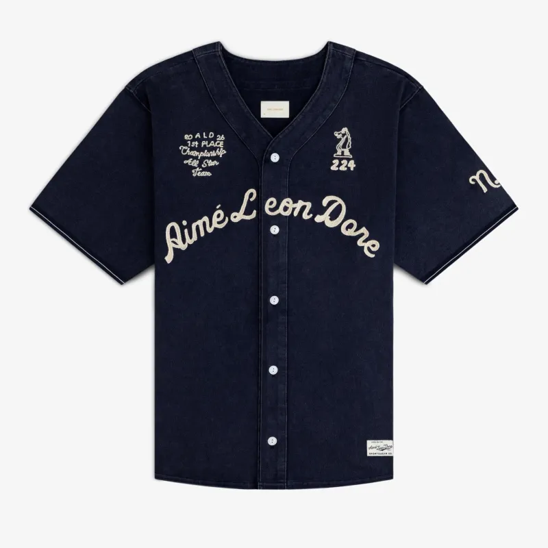 Mulberry Chainstitch Baseball Jersey made by Aime Leon Dore