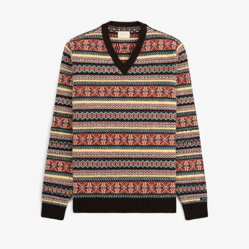 Fair Isle V-Neck Sweater made by Aime Leon Dore