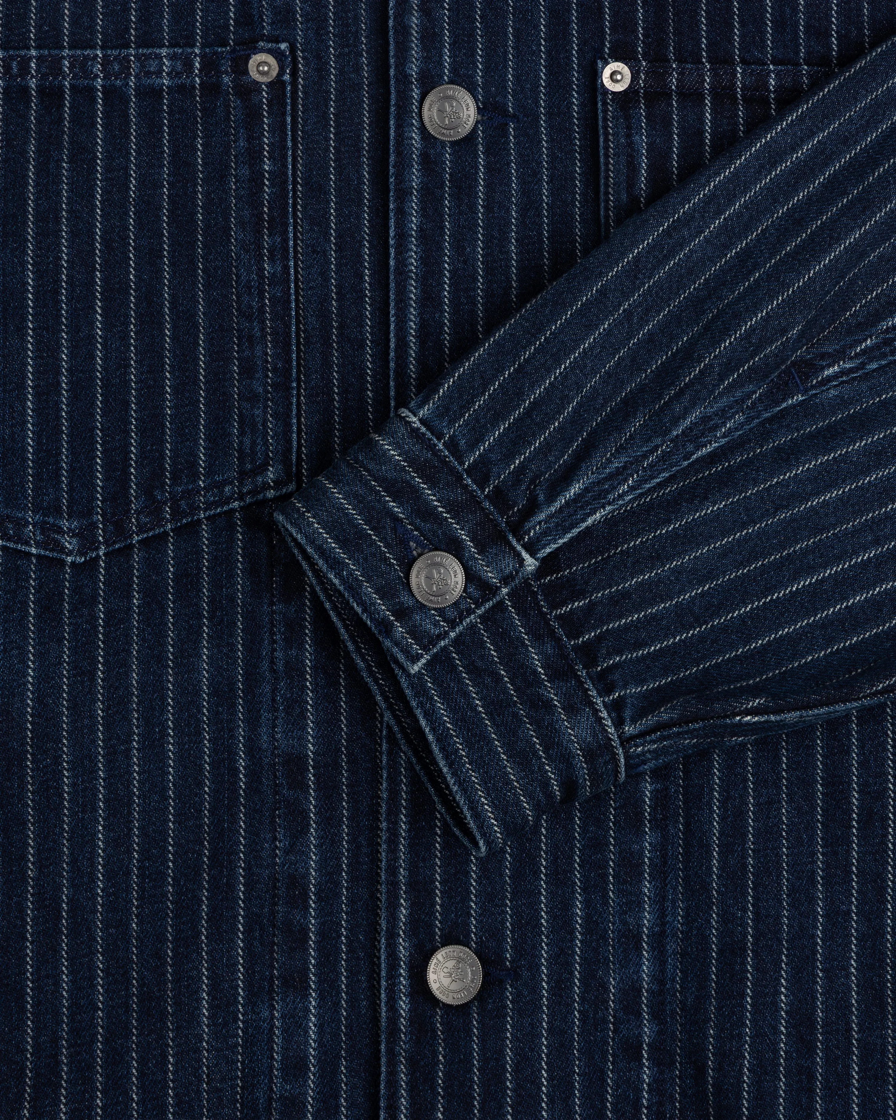 Chalk Stripe Denim Trucker Jacket sold by Aime Leon Dore product image thumbnail 5