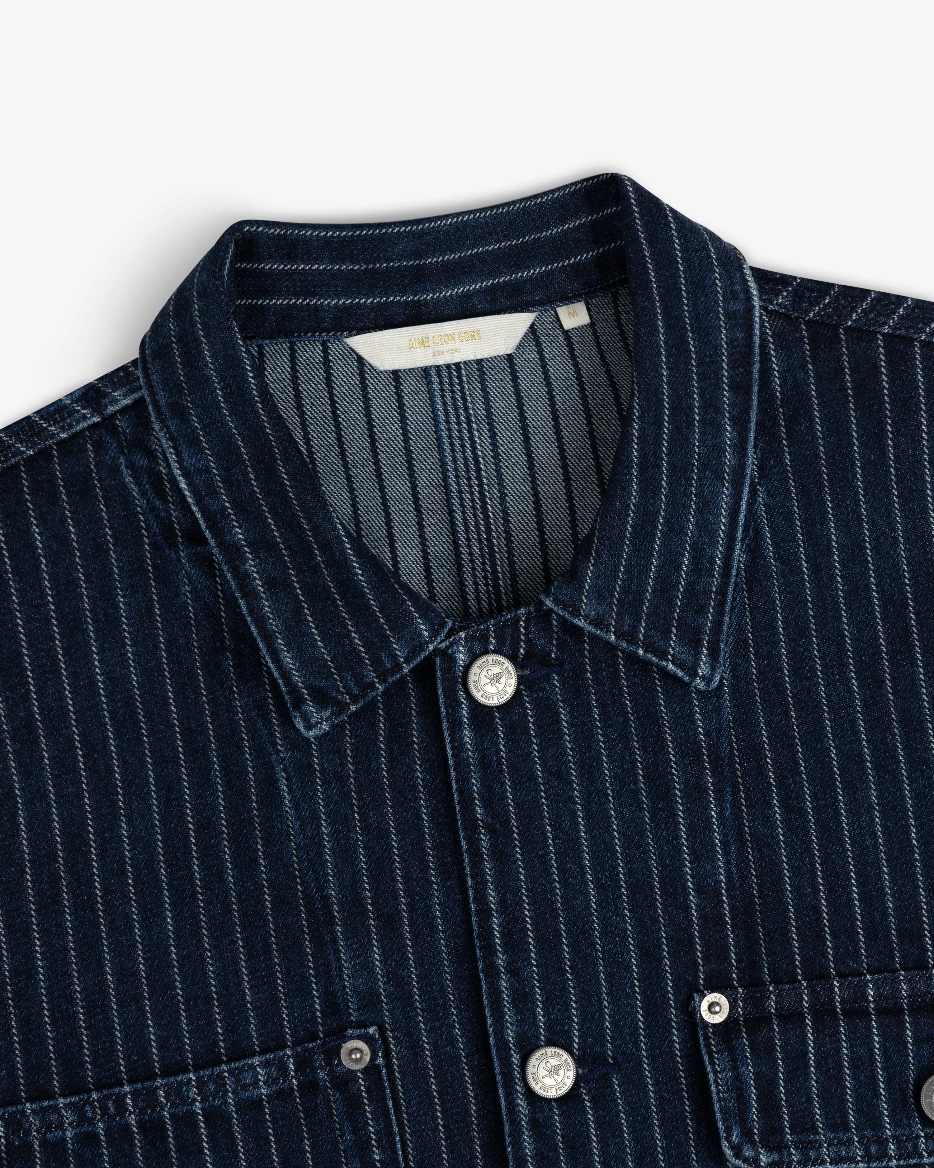 Chalk Stripe Denim Trucker Jacket sold by Aime Leon Dore product image thumbnail 3