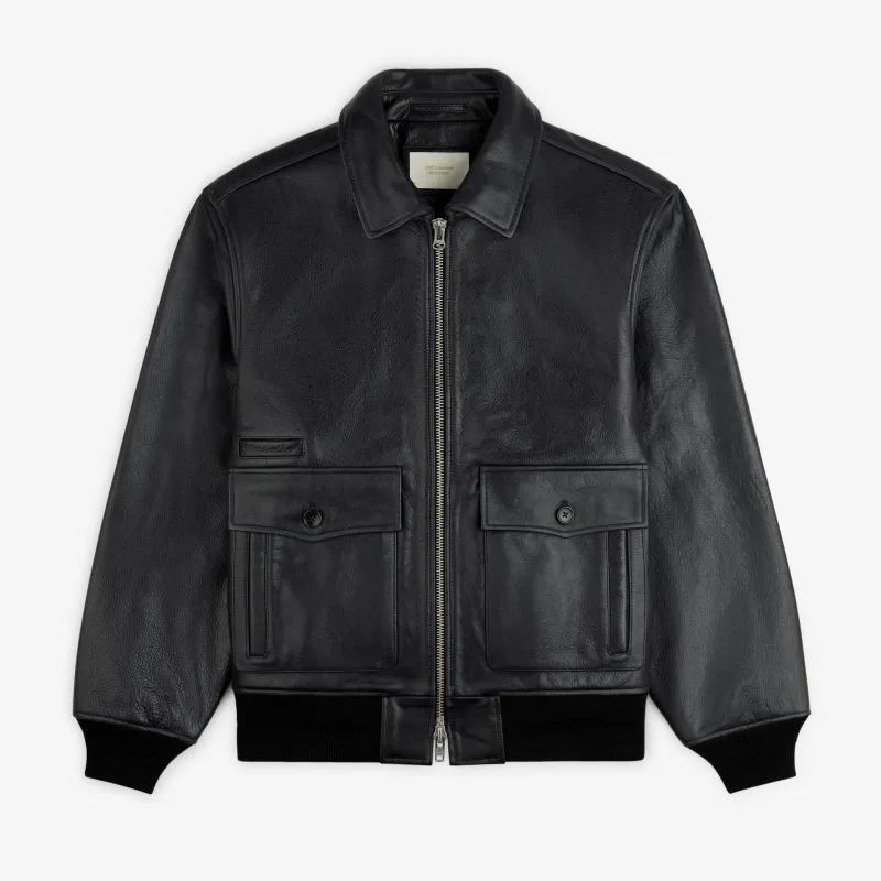 Napa Leather Bomber Jacket made by Aime Leon Dore