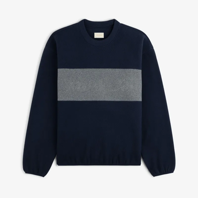 Fleece Script Paneled Crewneck Sweatshirt made by Aime Leon Dore