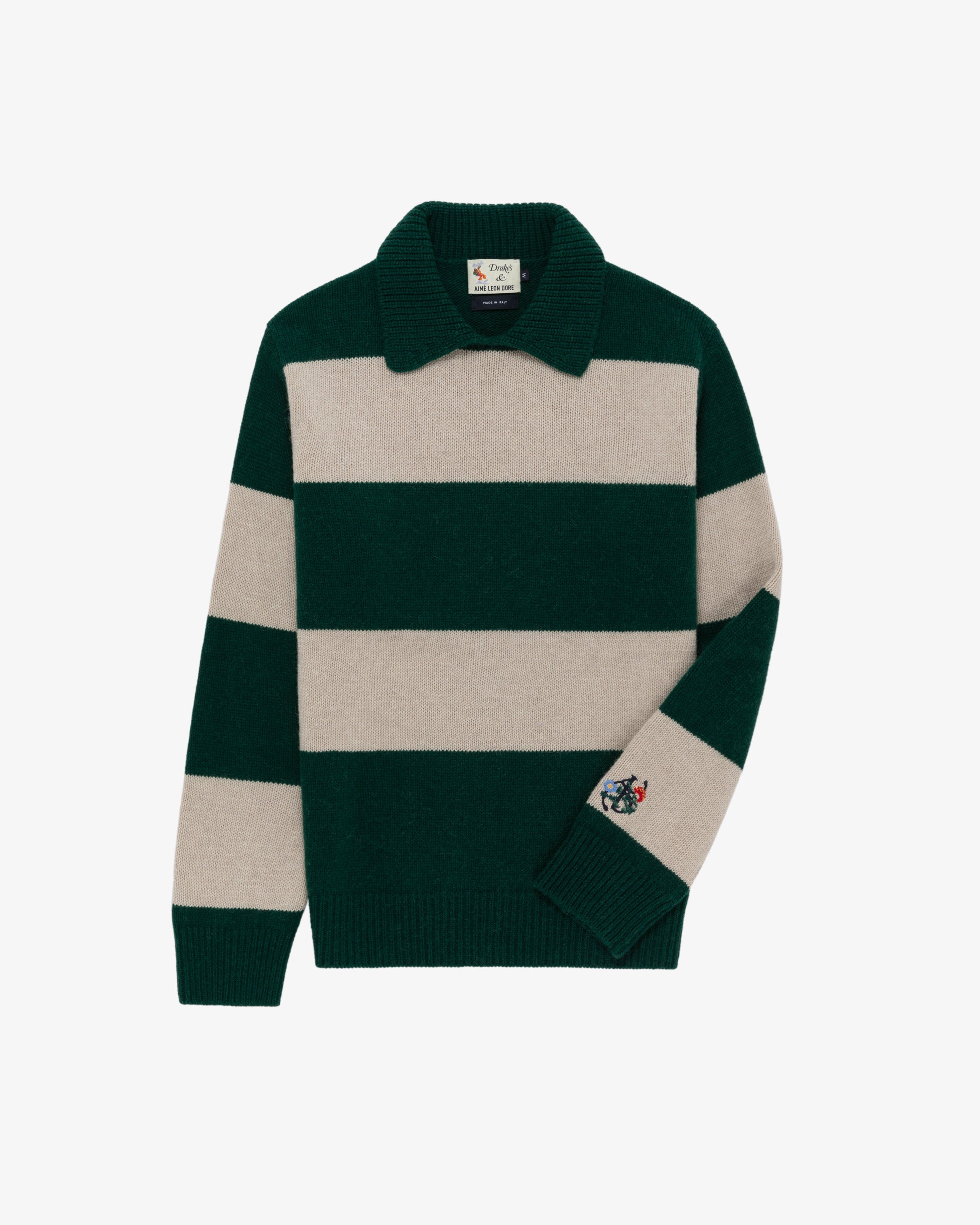 ALD / Drake's Striped Integral Collar Sweater sold by Aime Leon Dore product image thumbnail 2