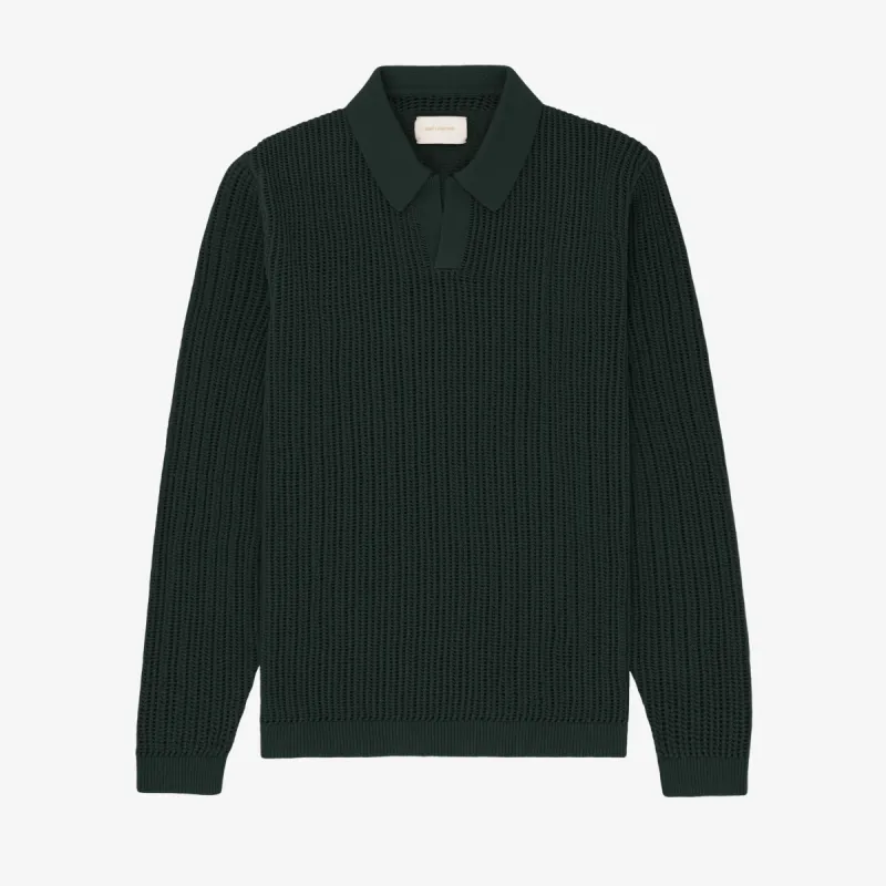 Long-Sleeve Mesh Knit Polo sold by Aime Leon Dore