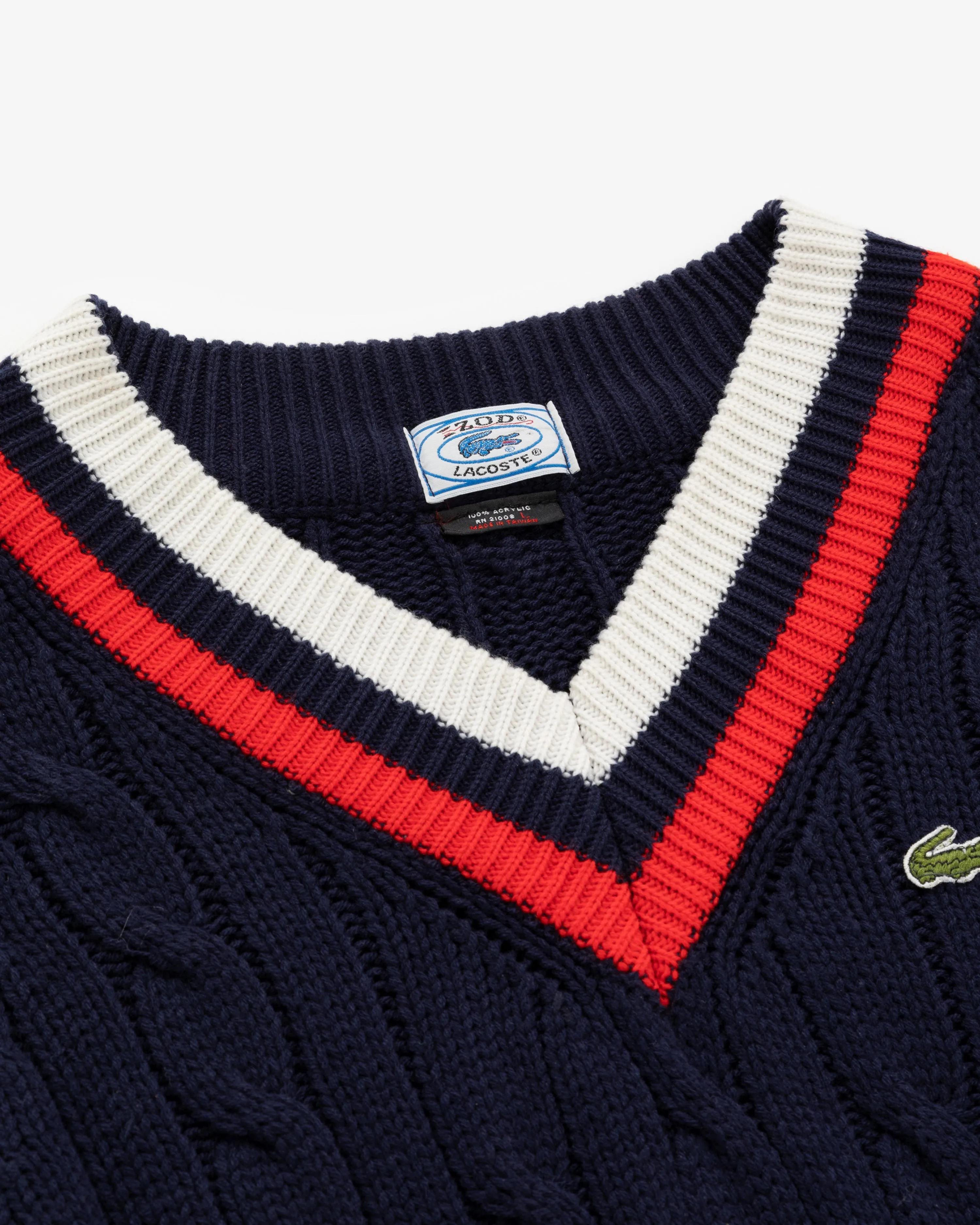 Vintage Lacoste V-Neck Knit Sweater sold by Aime Leon Dore product image thumbnail 3