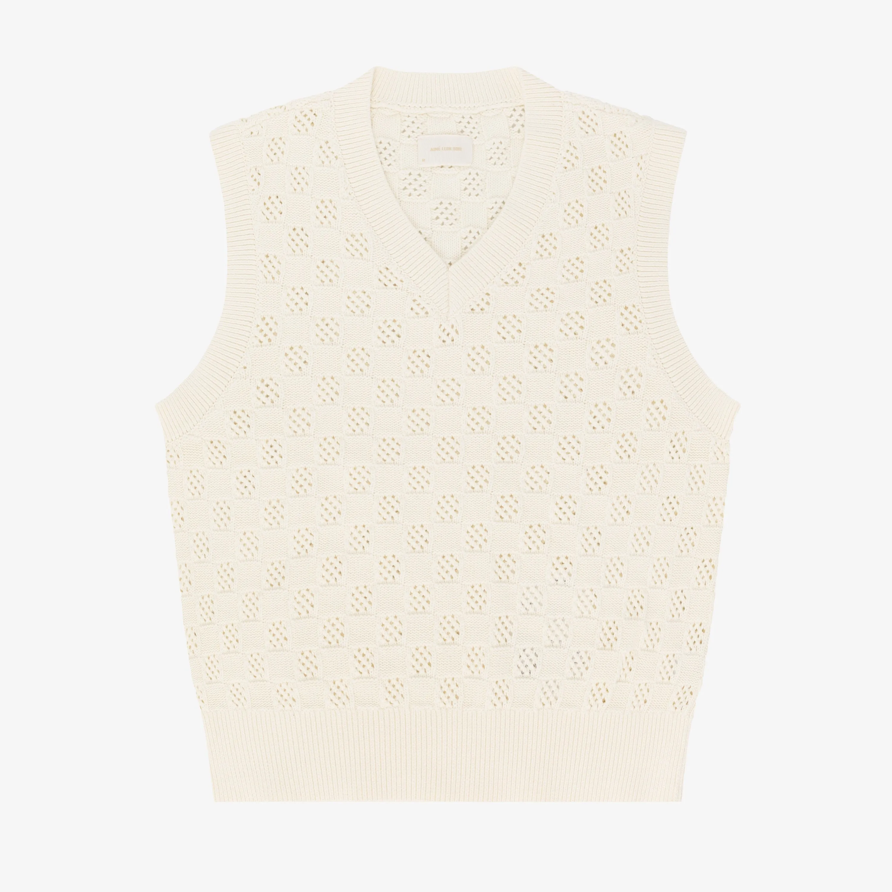 Checkered V-Neck Vest sold by Aime Leon Dore
