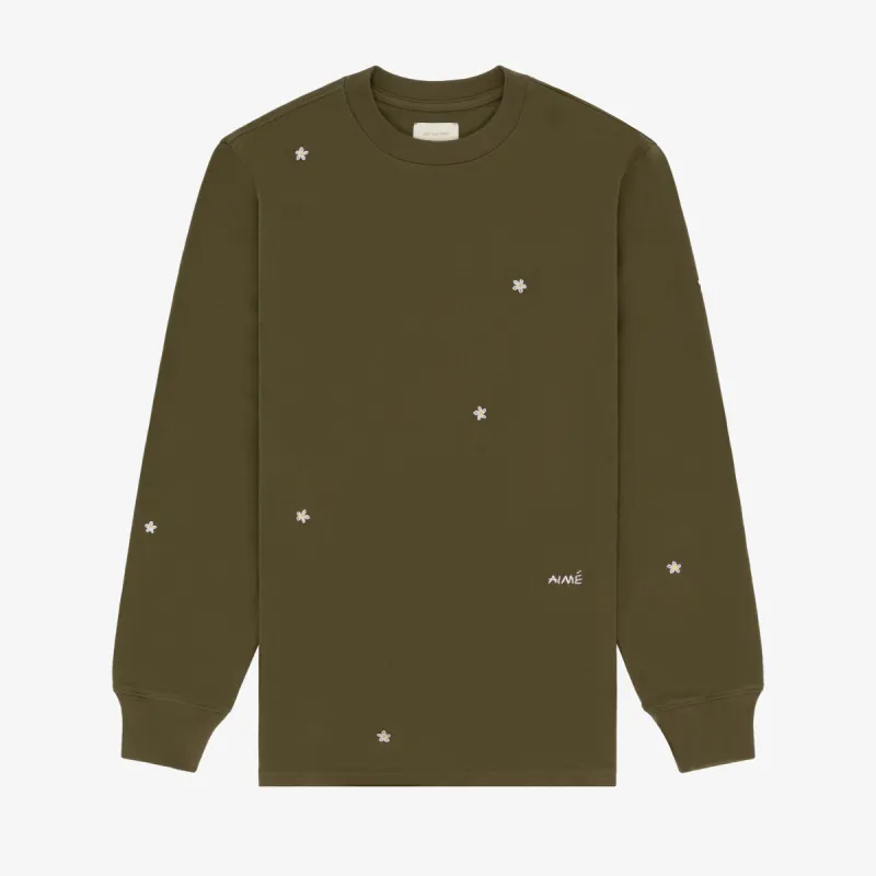Floral Embroidered Long-Sleeve Tee sold by Aime Leon Dore