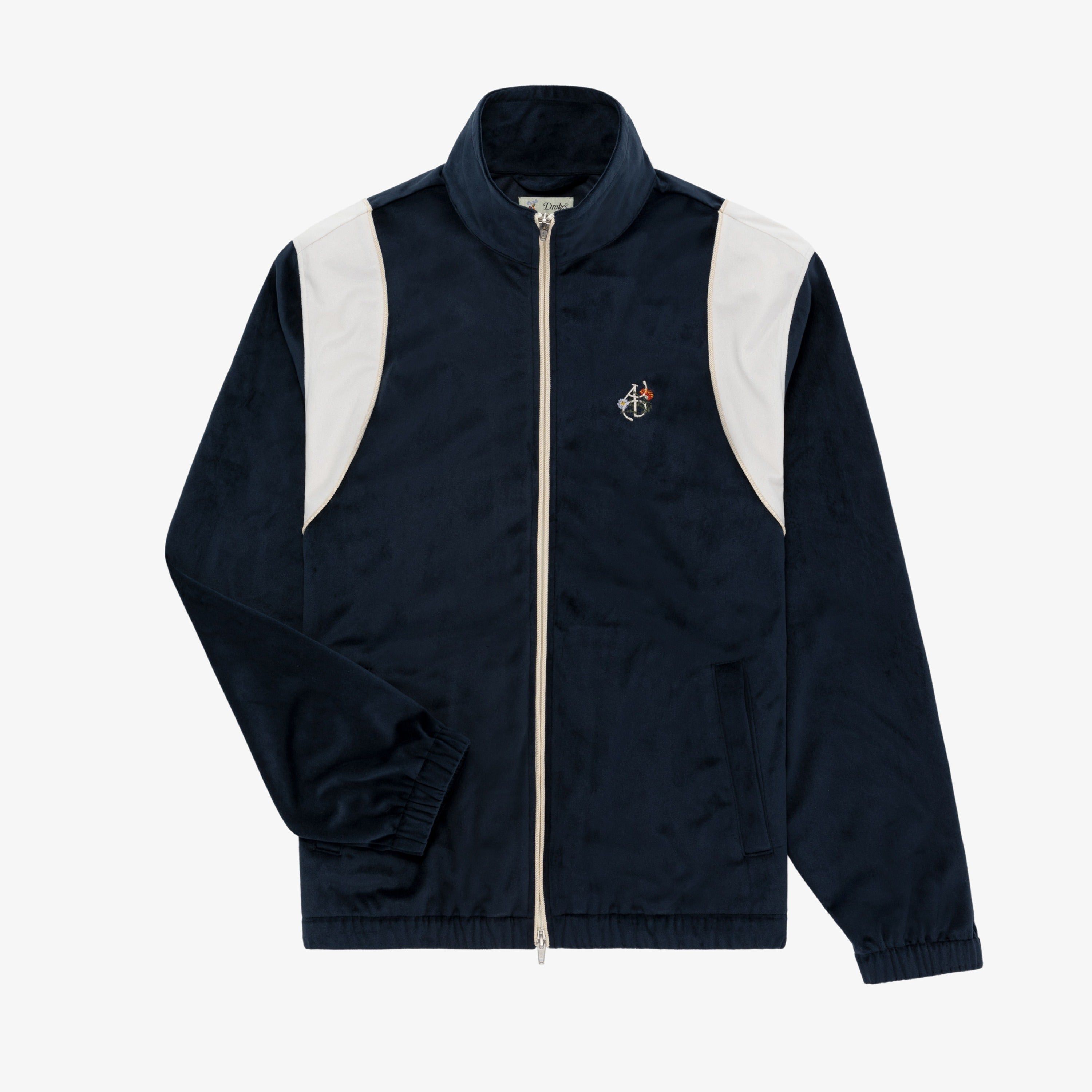 PALACE PIPED VELOUR FUNNEL TRACK JACKET