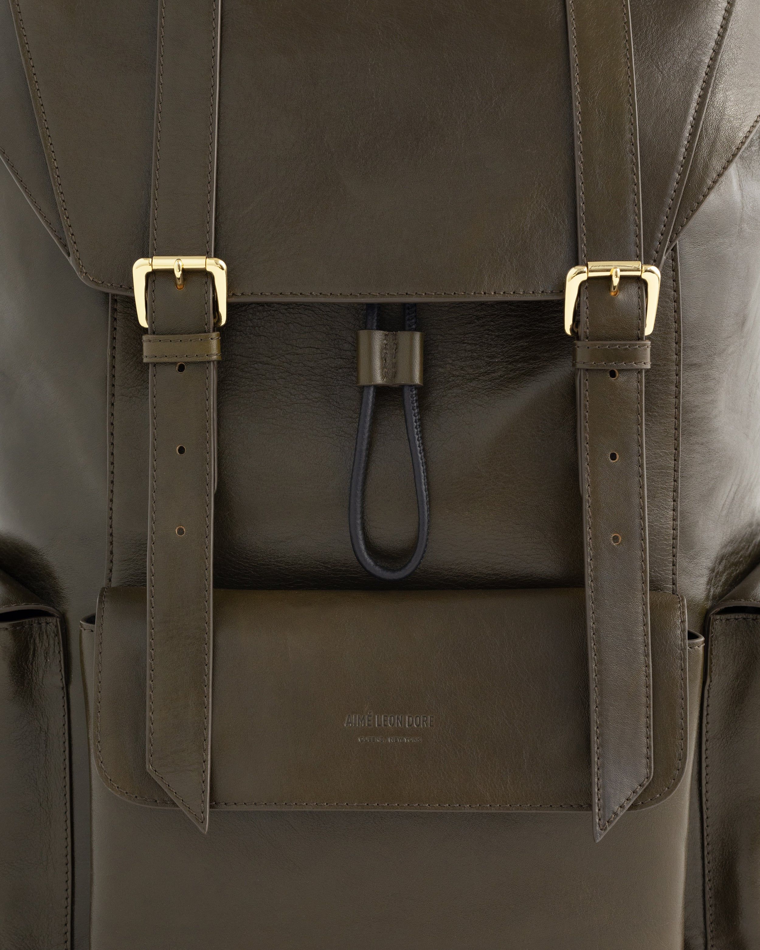 Debossed Logo Leather Backpack sold by Aime Leon Dore product image thumbnail 5