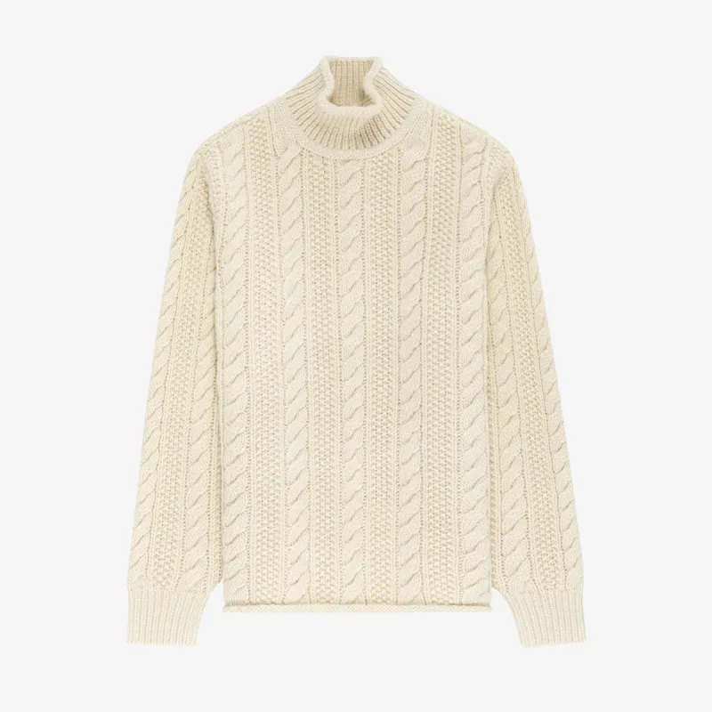 Aran Cable Mockneck Sweater made by Aime Leon Dore