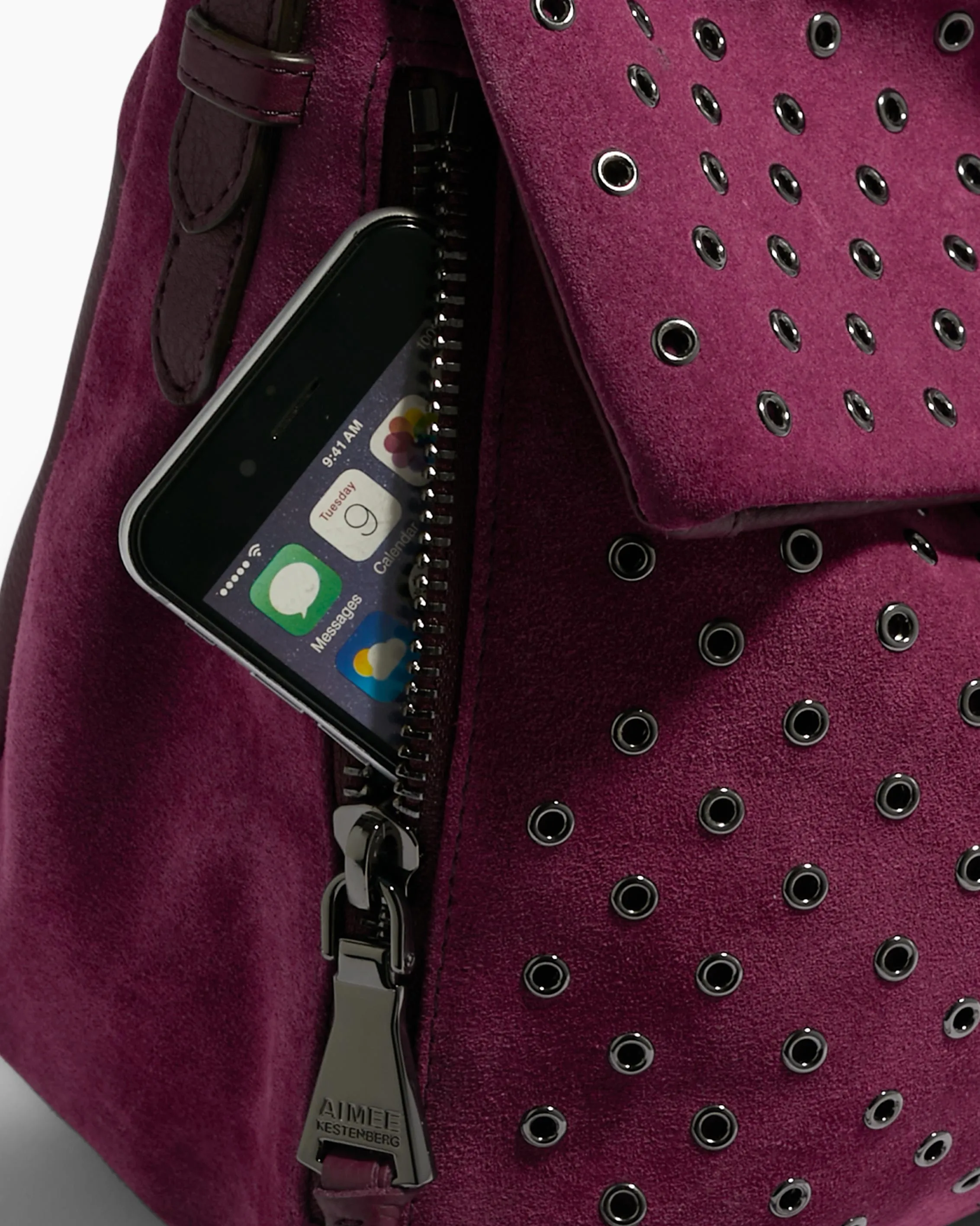 Bali Novelty Double Entry Hobo in Luxury Suede sold by Aimee Kestenberg product image thumbnail 5