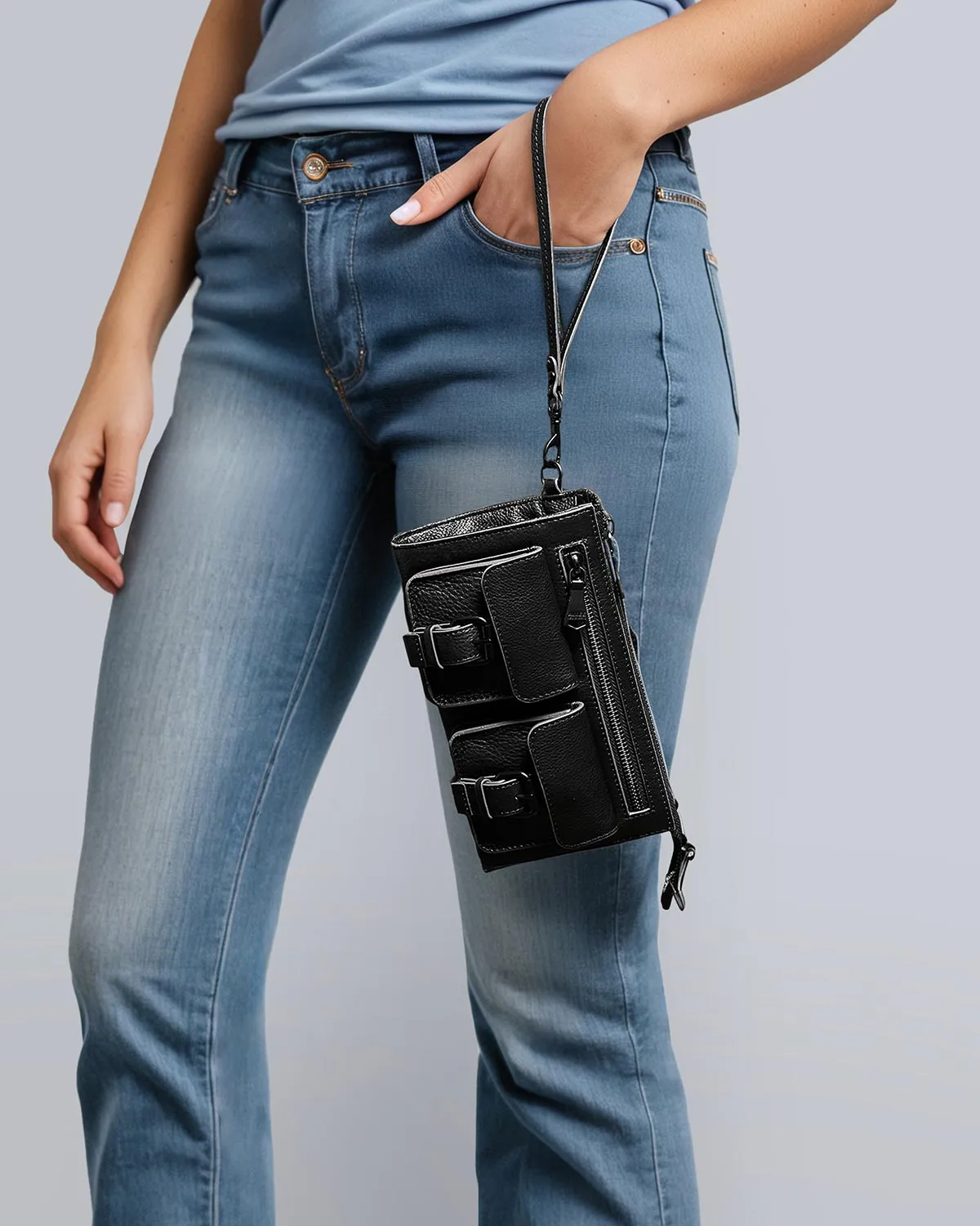 Saddle-Up Leather Wristlet Clutch sold by Aimee Kestenberg product image thumbnail 3