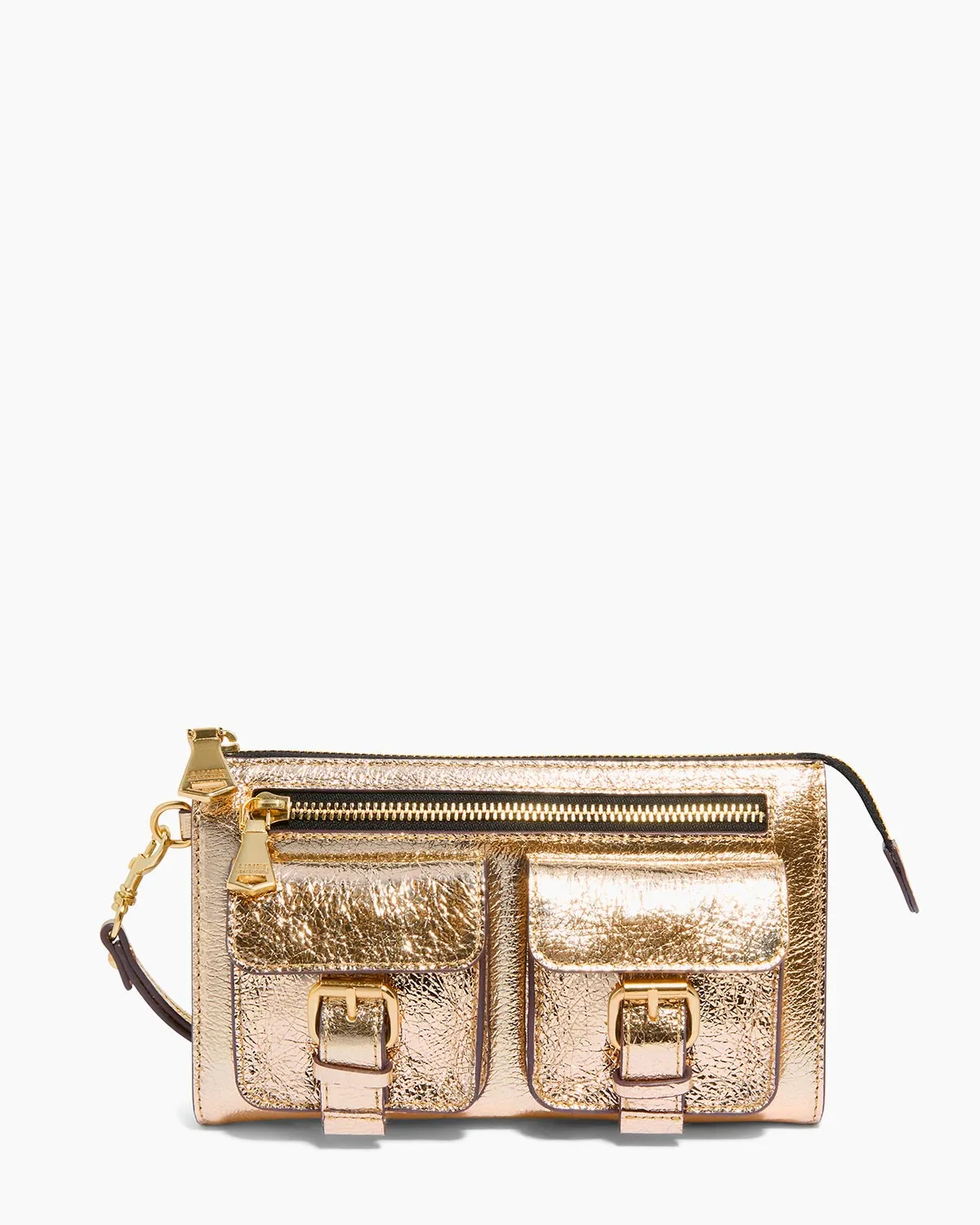 Saddle-Up Leather Wristlet Clutch sold by Aimee Kestenberg