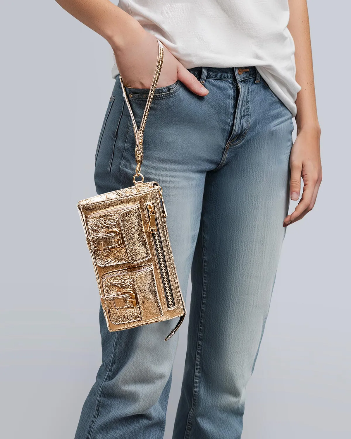 Saddle-Up Leather Wristlet Clutch sold by Aimee Kestenberg product image thumbnail 2