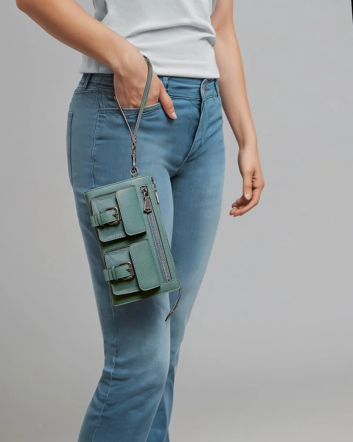 Saddle-Up Leather Wristlet Clutch sold by Aimee Kestenberg product image thumbnail 2