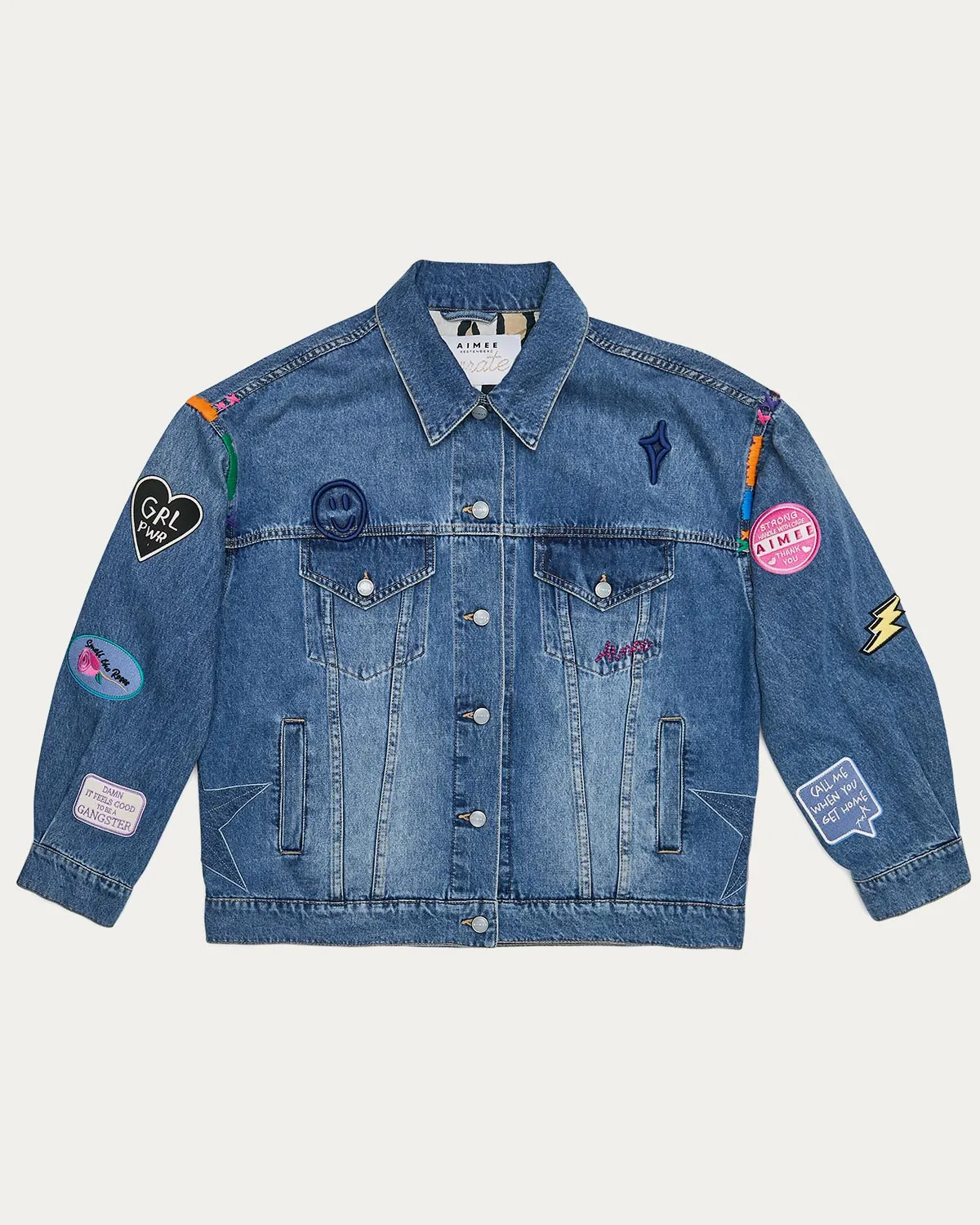 Cool To Be Kind Embroidered Denim Jacket sold by Aimee Kestenberg product image thumbnail 5