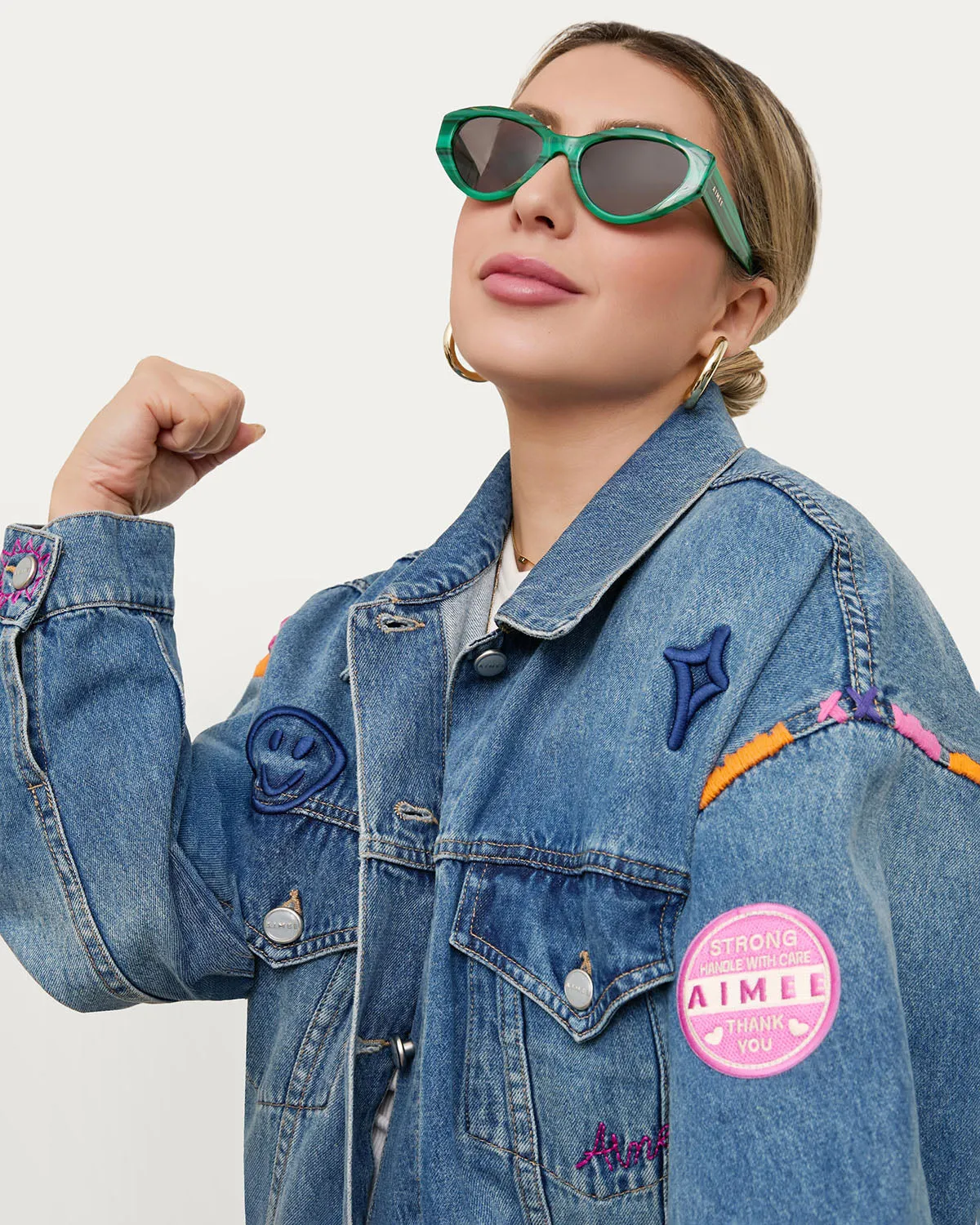 Cool To Be Kind Embroidered Denim Jacket sold by Aimee Kestenberg product image thumbnail 3