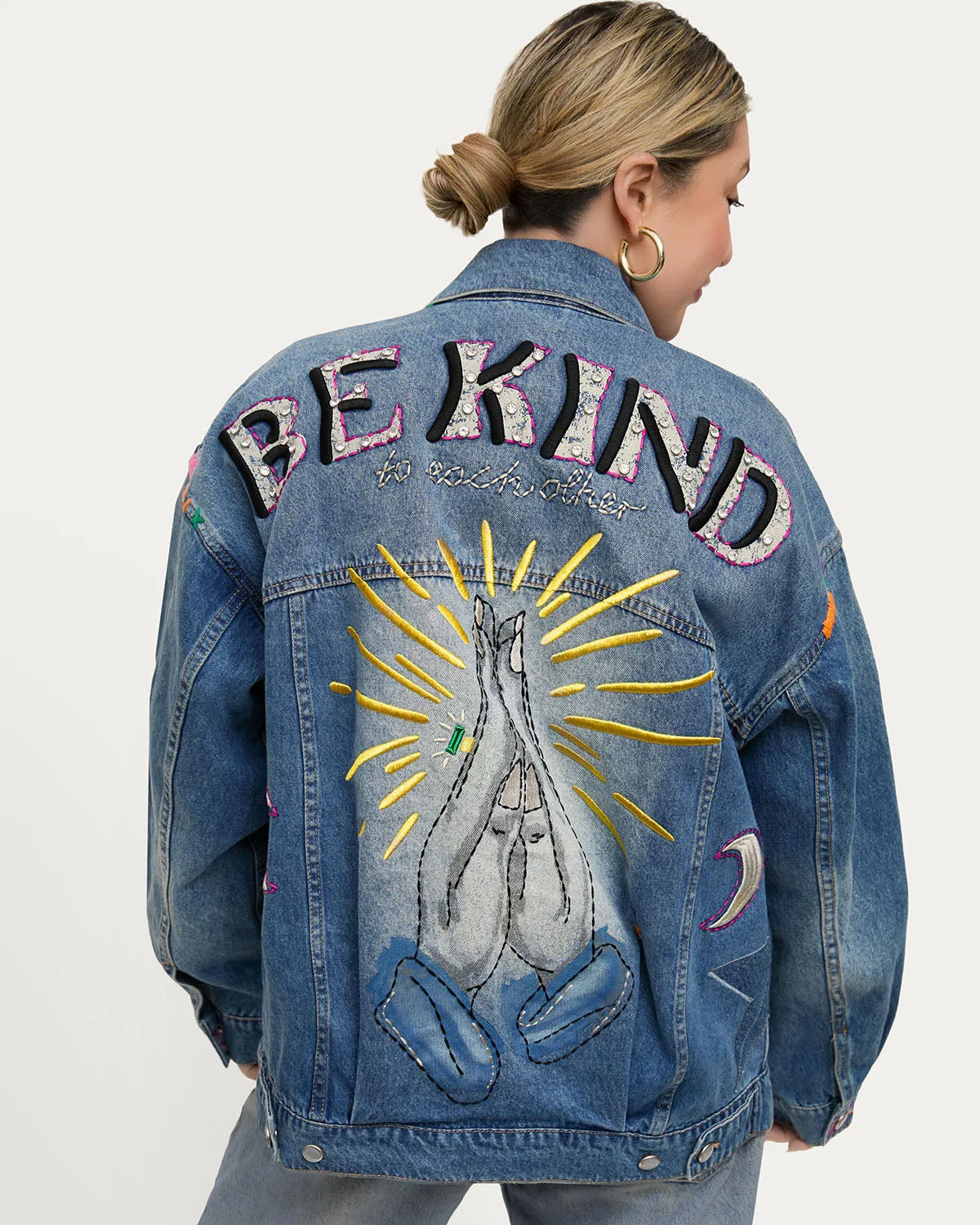 Cool To Be Kind Embroidered Denim Jacket sold by Aimee Kestenberg product image thumbnail 2