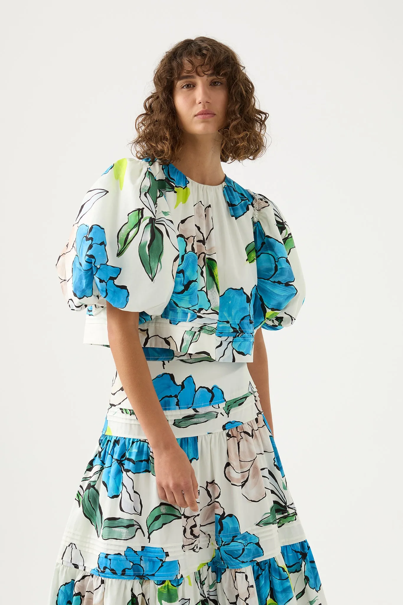 Ney Pin Tuck Detail Top sold by Aje