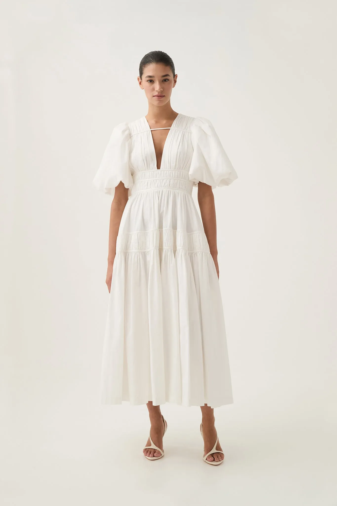 Fallingwater Ruched Midi Dress sold by Aje