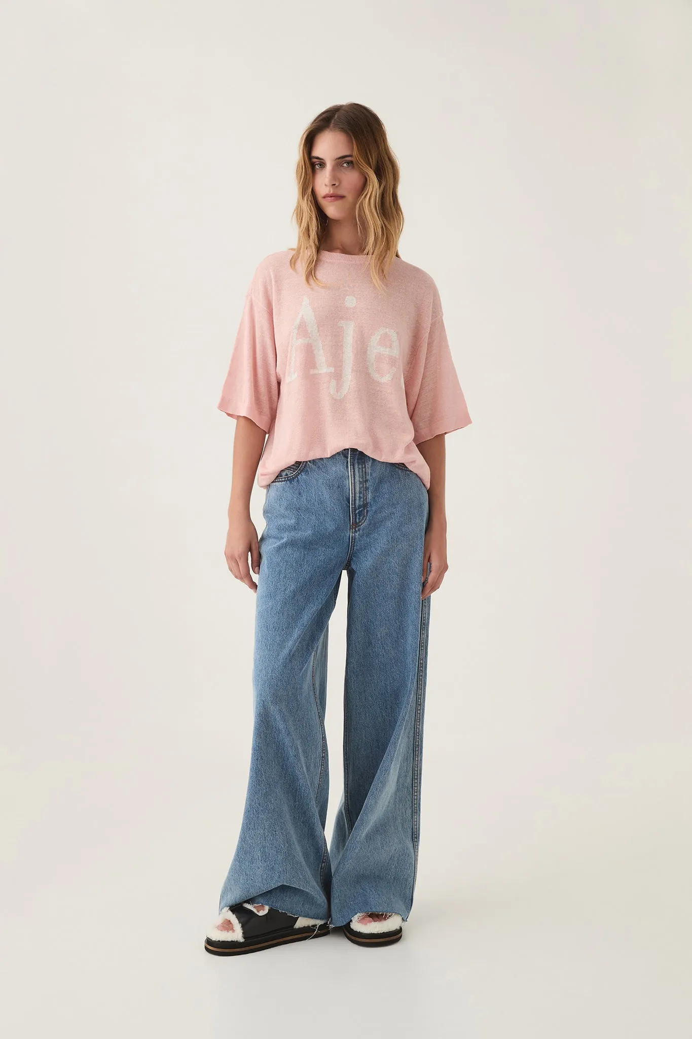 Elvira Oversized Linen Tee sold by Aje