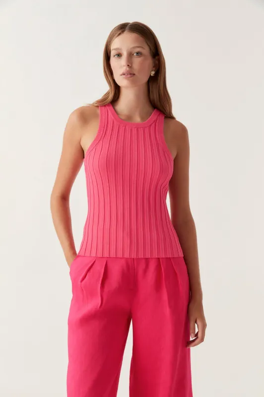 Hydra Racer Knit Ribbed Top sold by Aje
