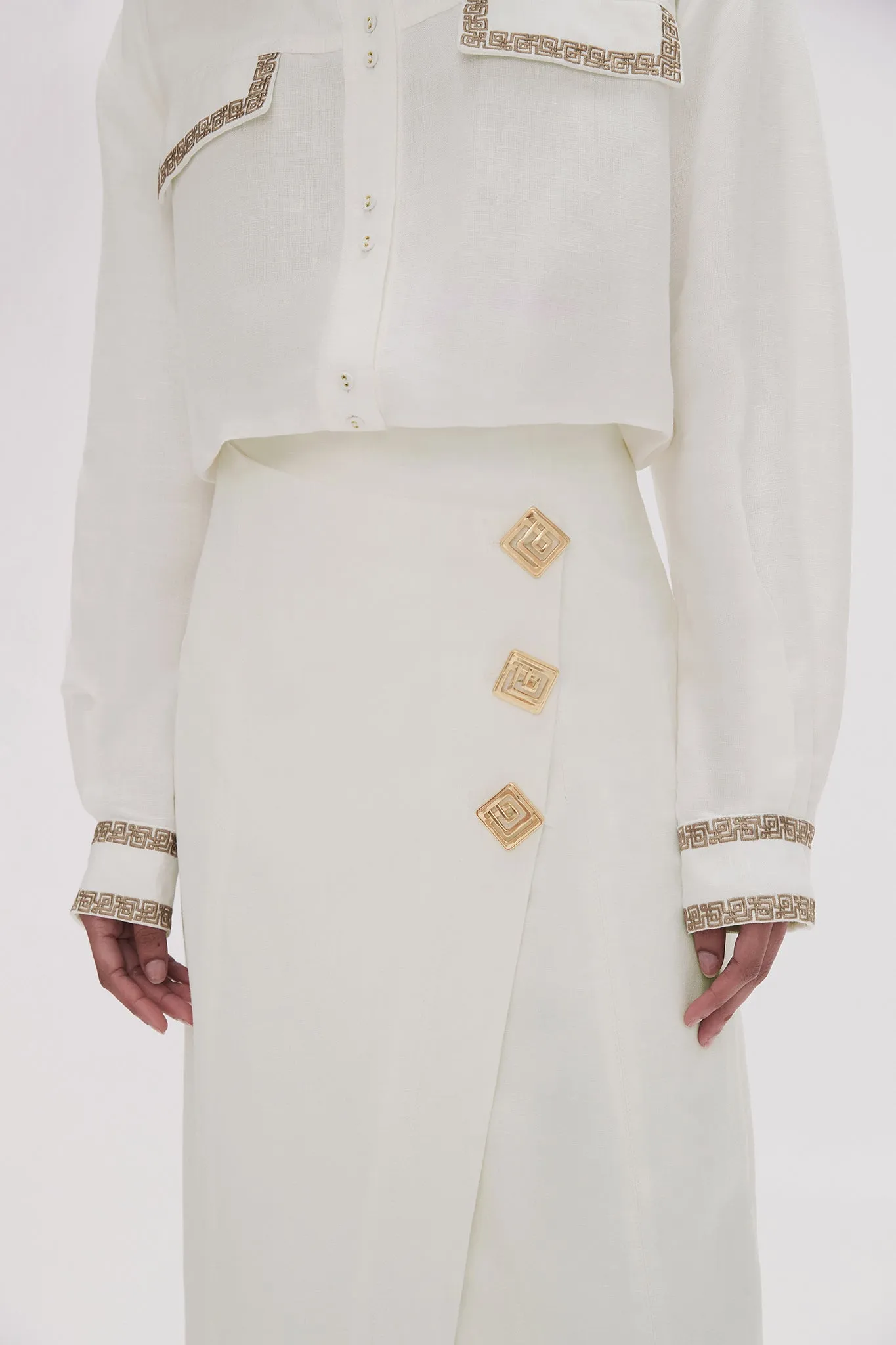 Araminta Wrap Front Midi Skirt sold by Aje product image thumbnail 4