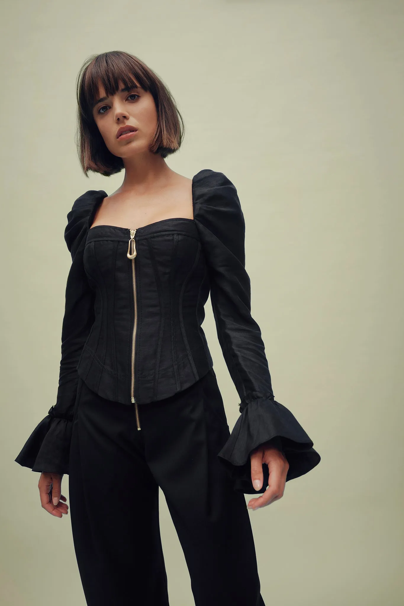 Giselle Long Sleeve Corset Top sold by Aje