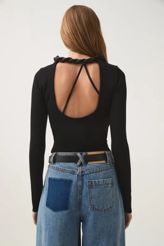 Entwined Open Back Knit Top sold by Aje