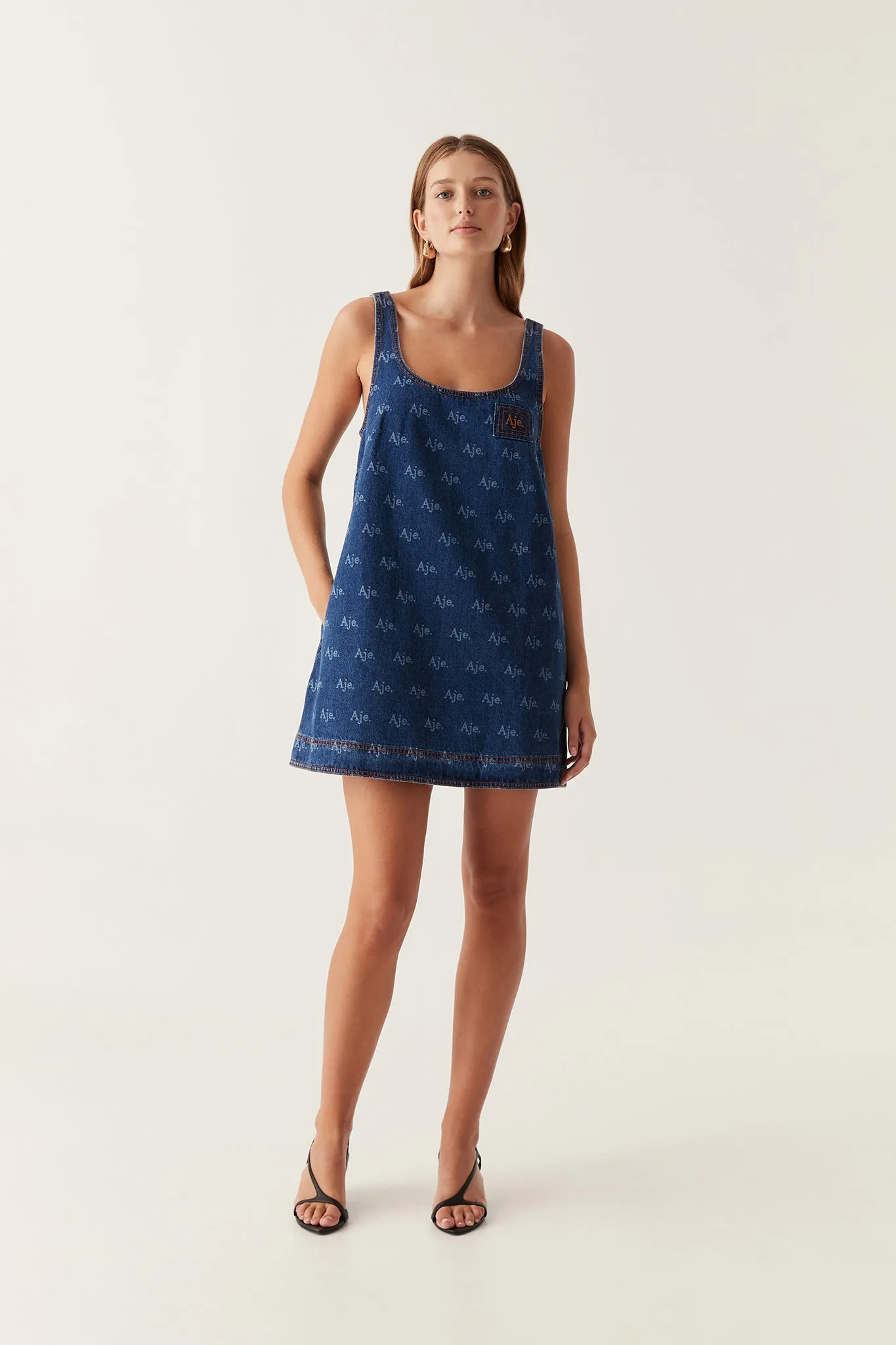 Ratio Logo Denim Mini Dress sold by Aje product image thumbnail 3
