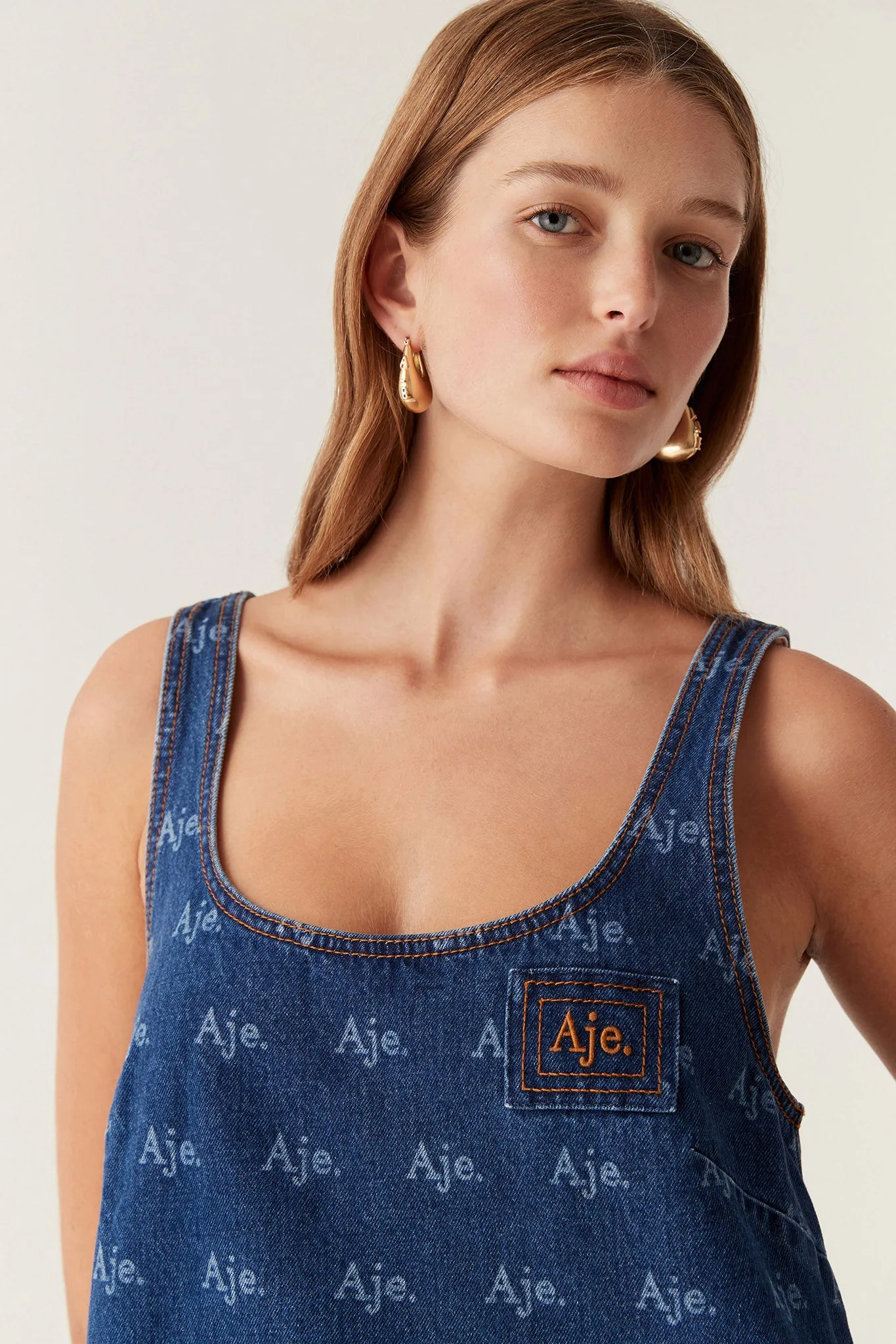Ratio Logo Denim Mini Dress sold by Aje product image thumbnail 4