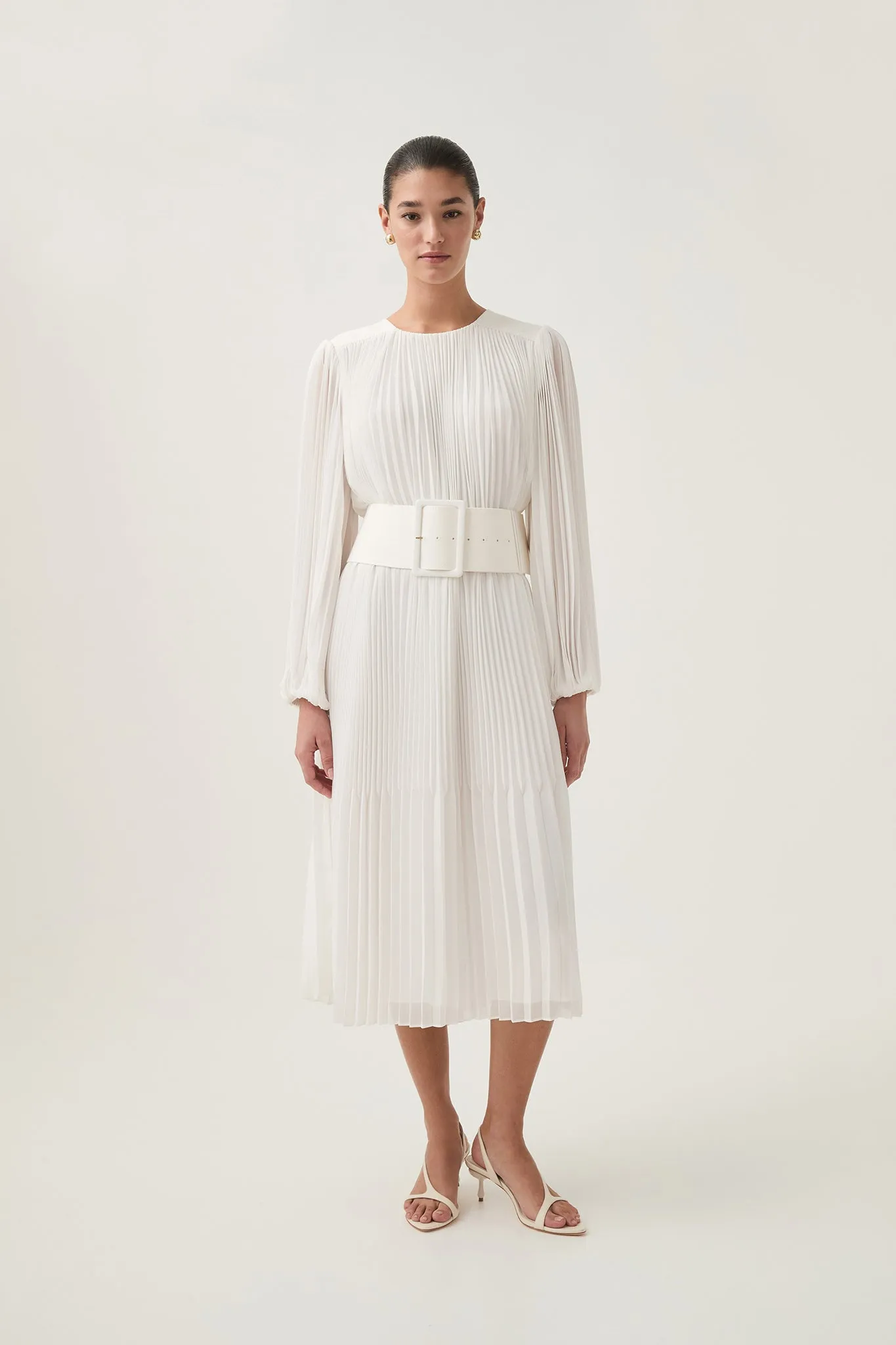 Cathedra Belted Midi Dress sold by Aje