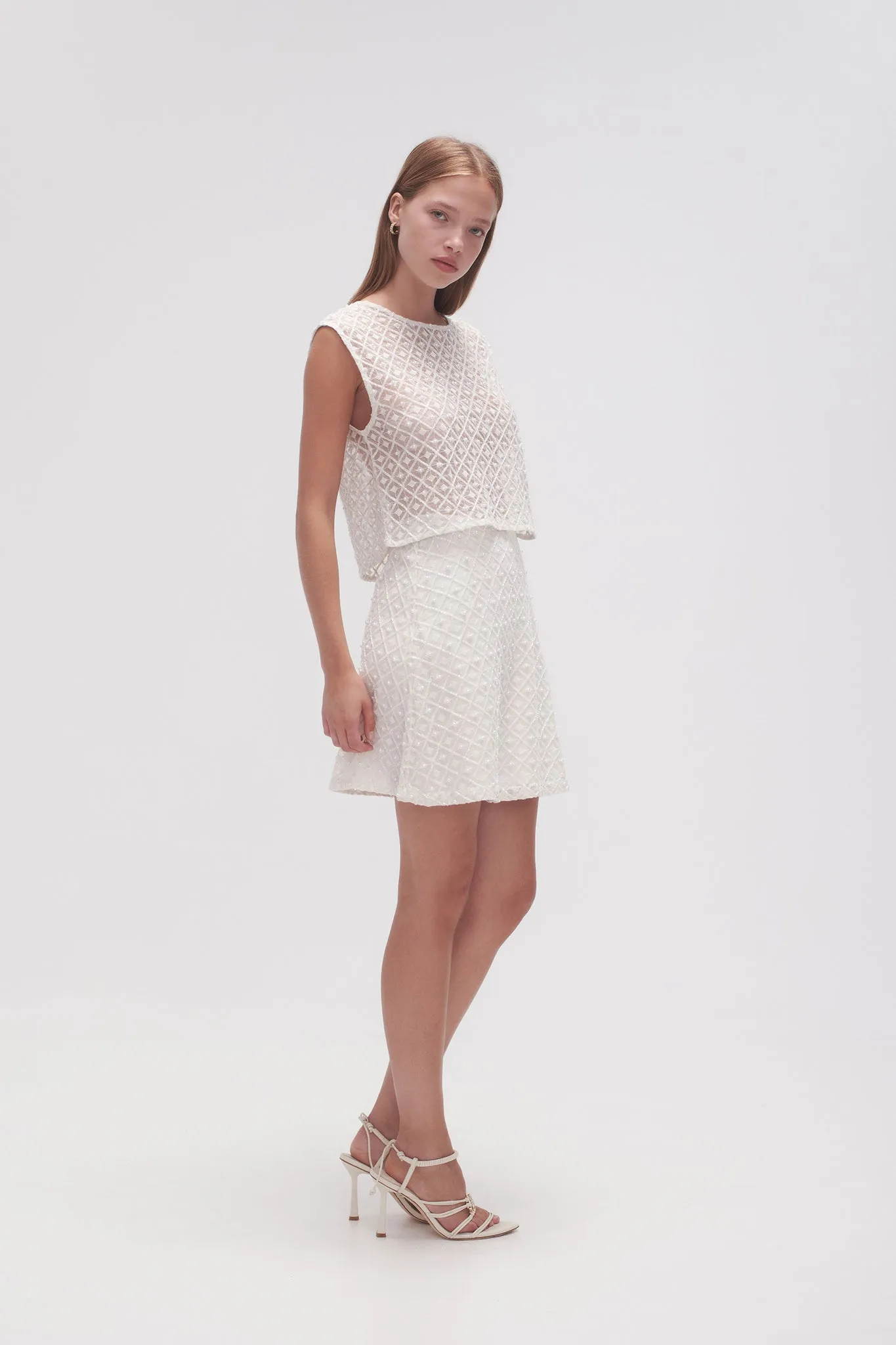 Freya Diamond Pearl Mini Skirt sold by Aje