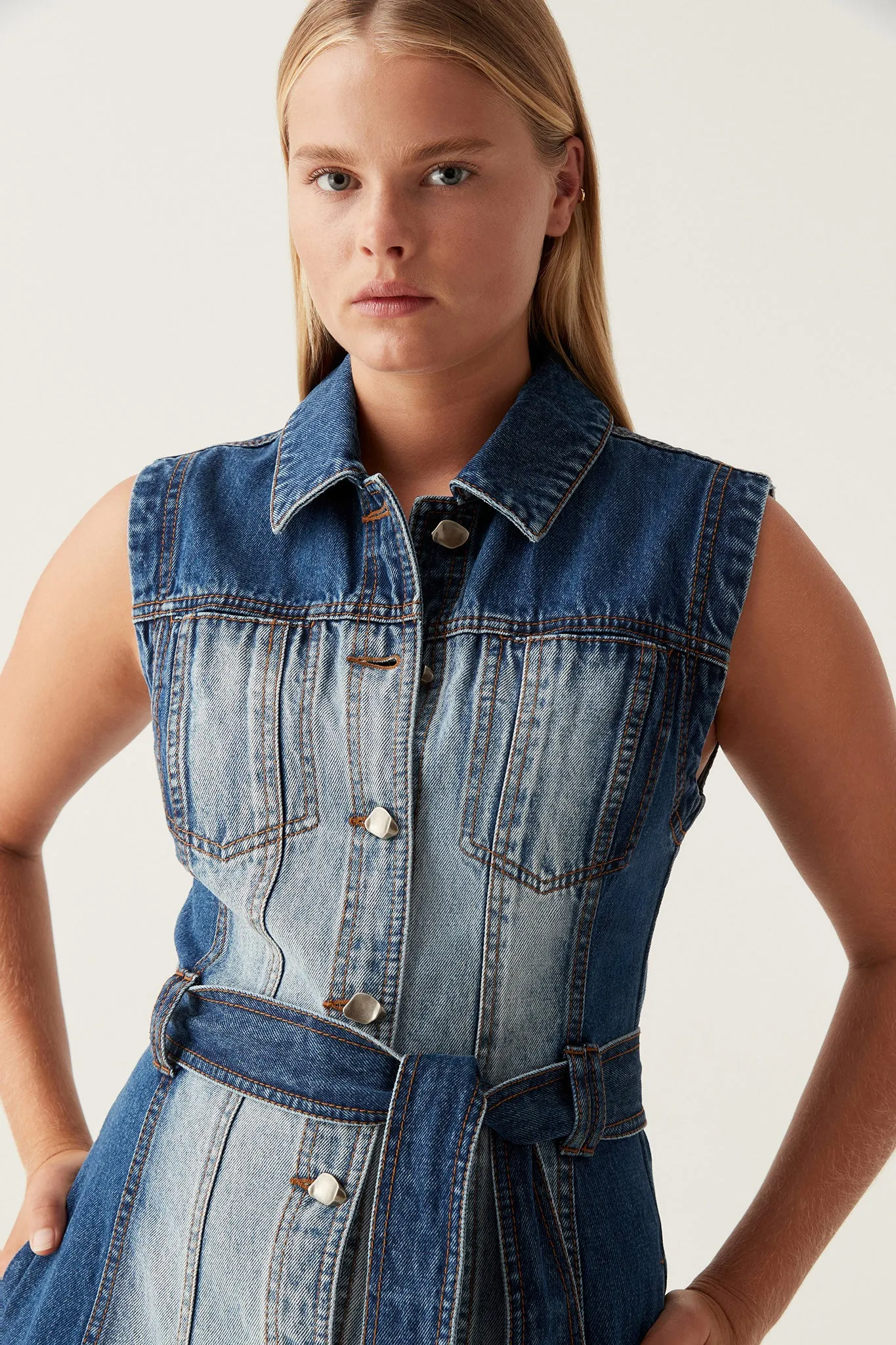 Darcie Denim Midi Dress sold by Aje product image thumbnail 4