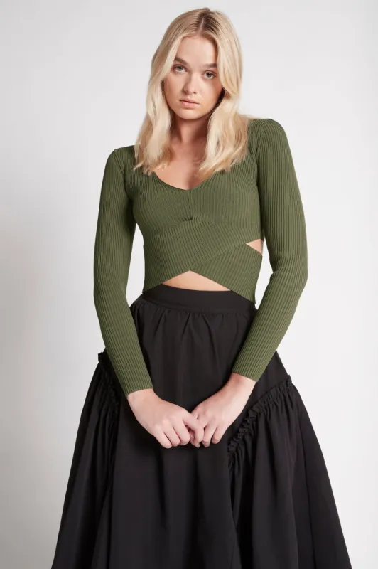 Serpentine Wrap Knit Top sold by Aje