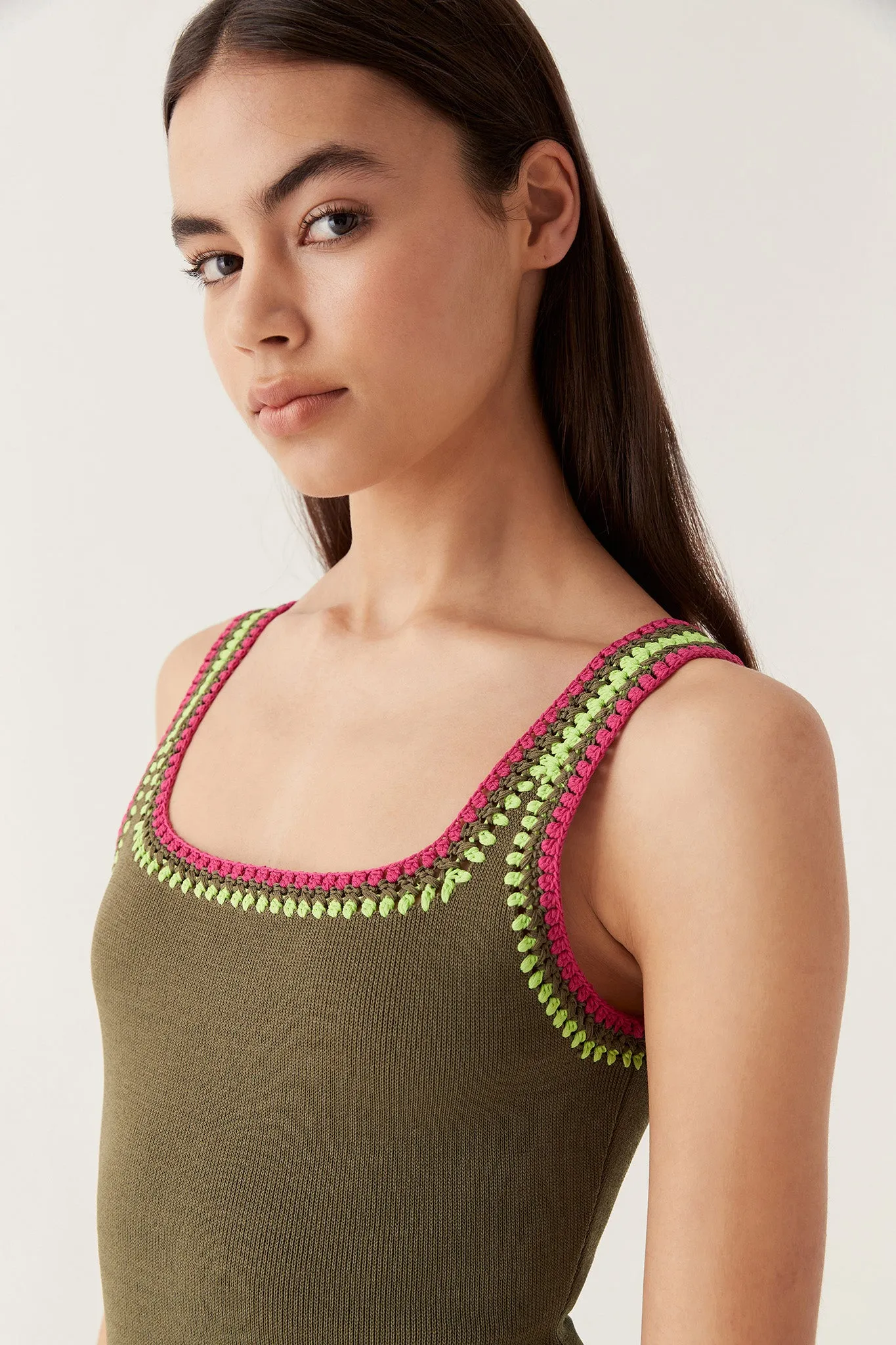 Tazia Crocheted Edge Tank sold by Aje product image thumbnail 4