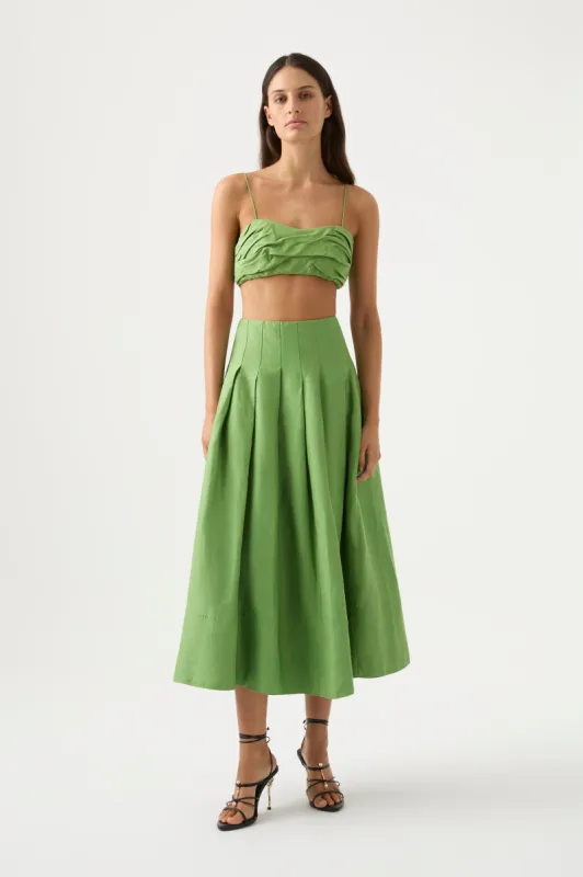 Paradiso Cinched Midi Skirt sold by Aje