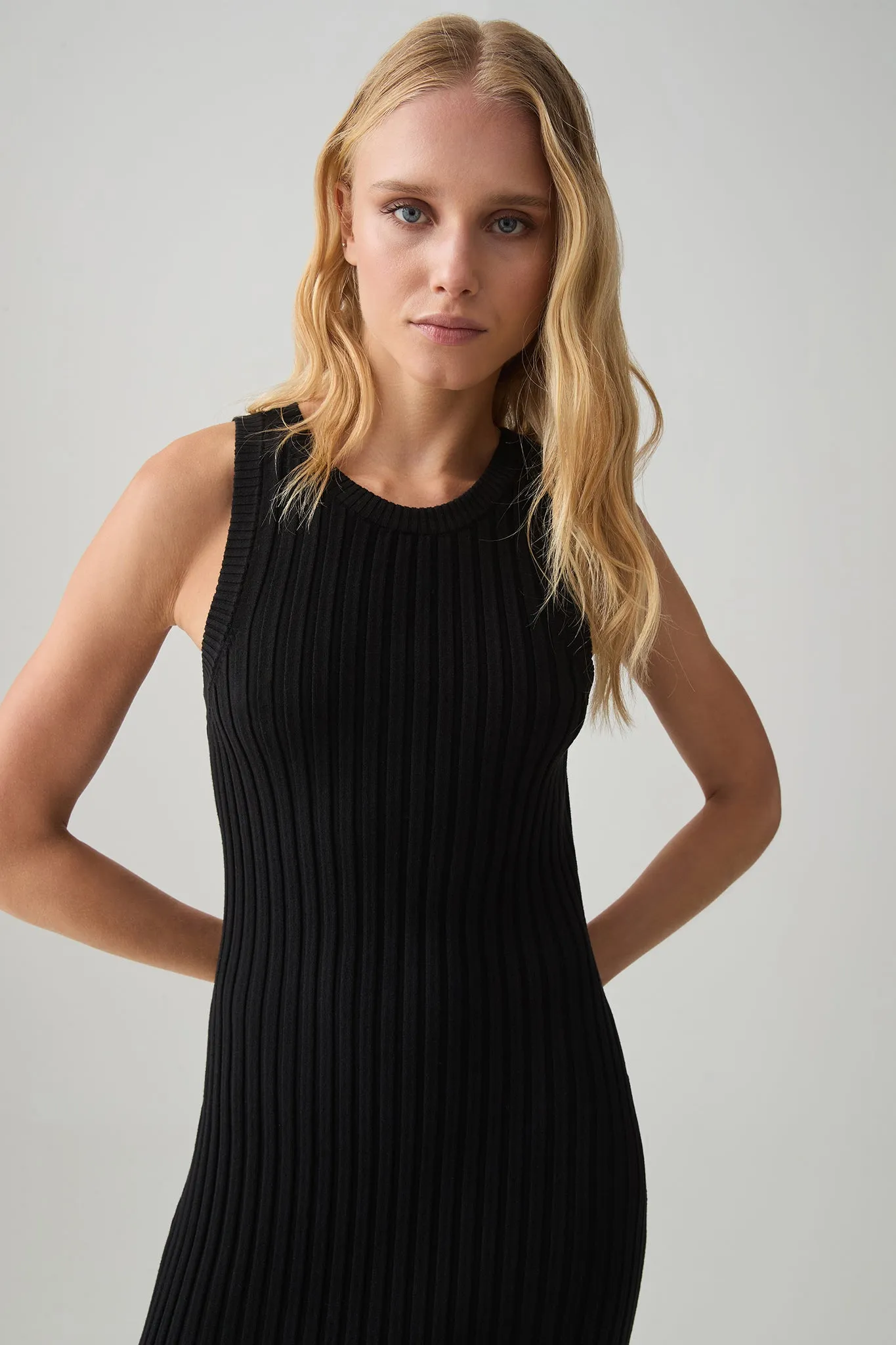 Rib Knit Hem Split Dress 816 sold by Aje product image thumbnail 3