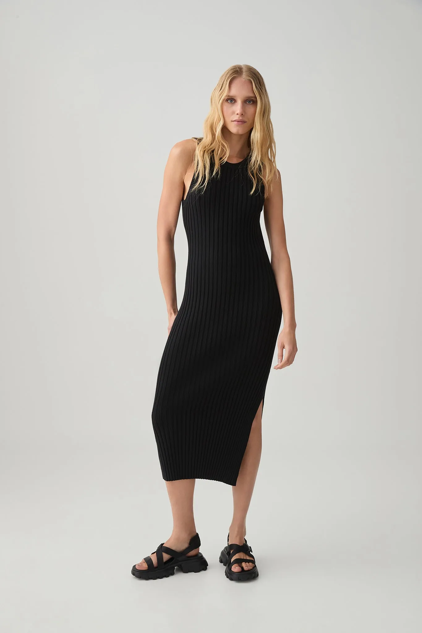 Rib Knit Hem Split Dress 816 sold by Aje product image thumbnail 4