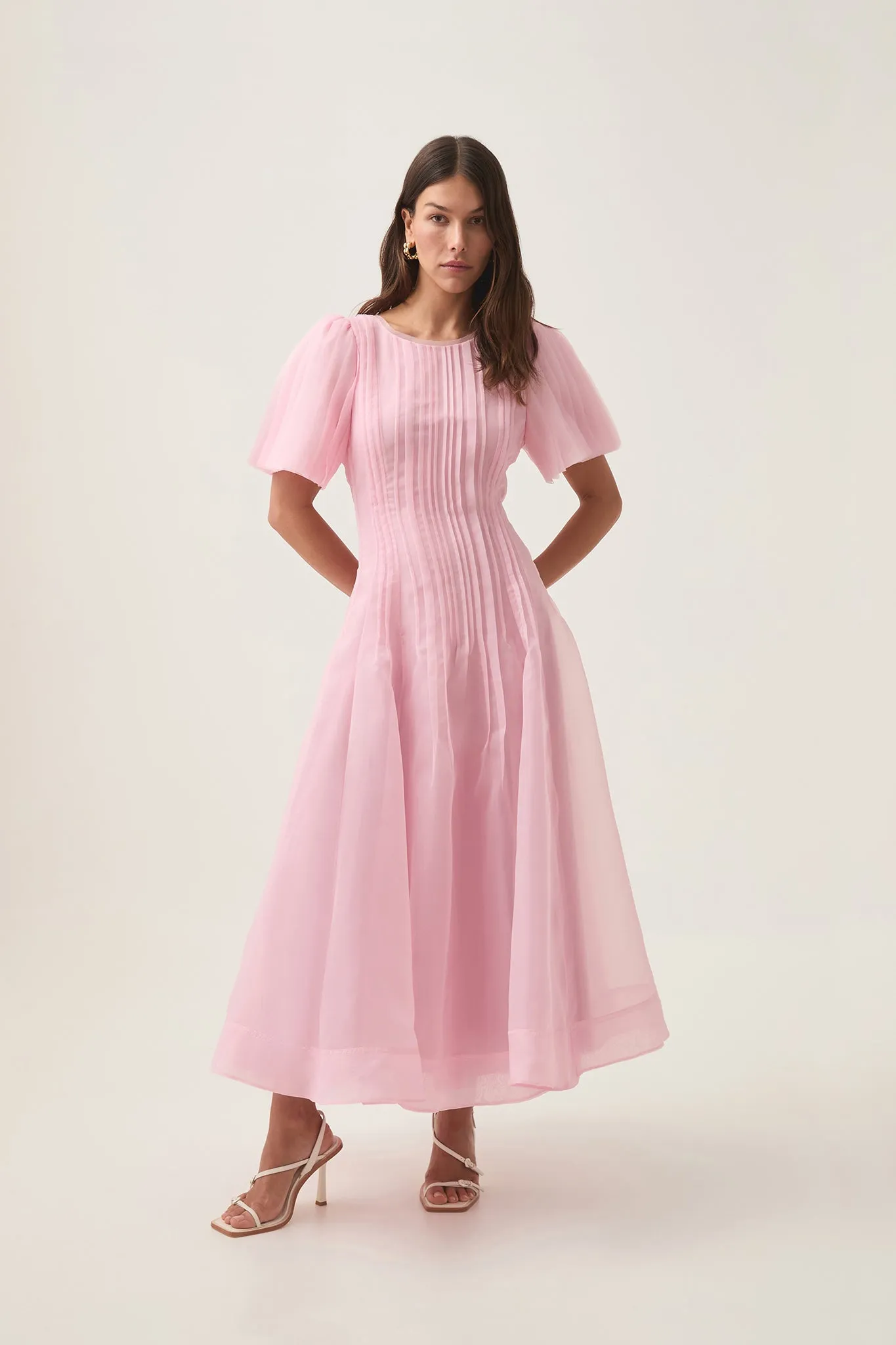 Nova Pleated Midi Dress sold by Aje